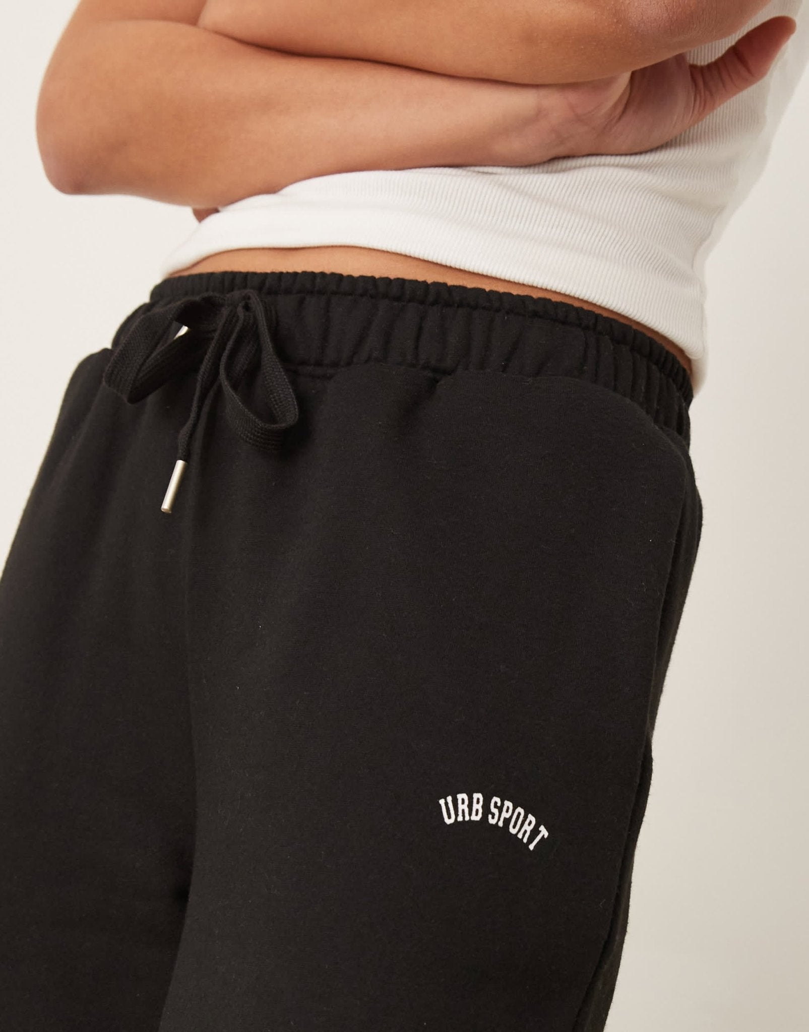 Urban Threads lounge sporty wide leg jogger in black - ASOS Sample Sale