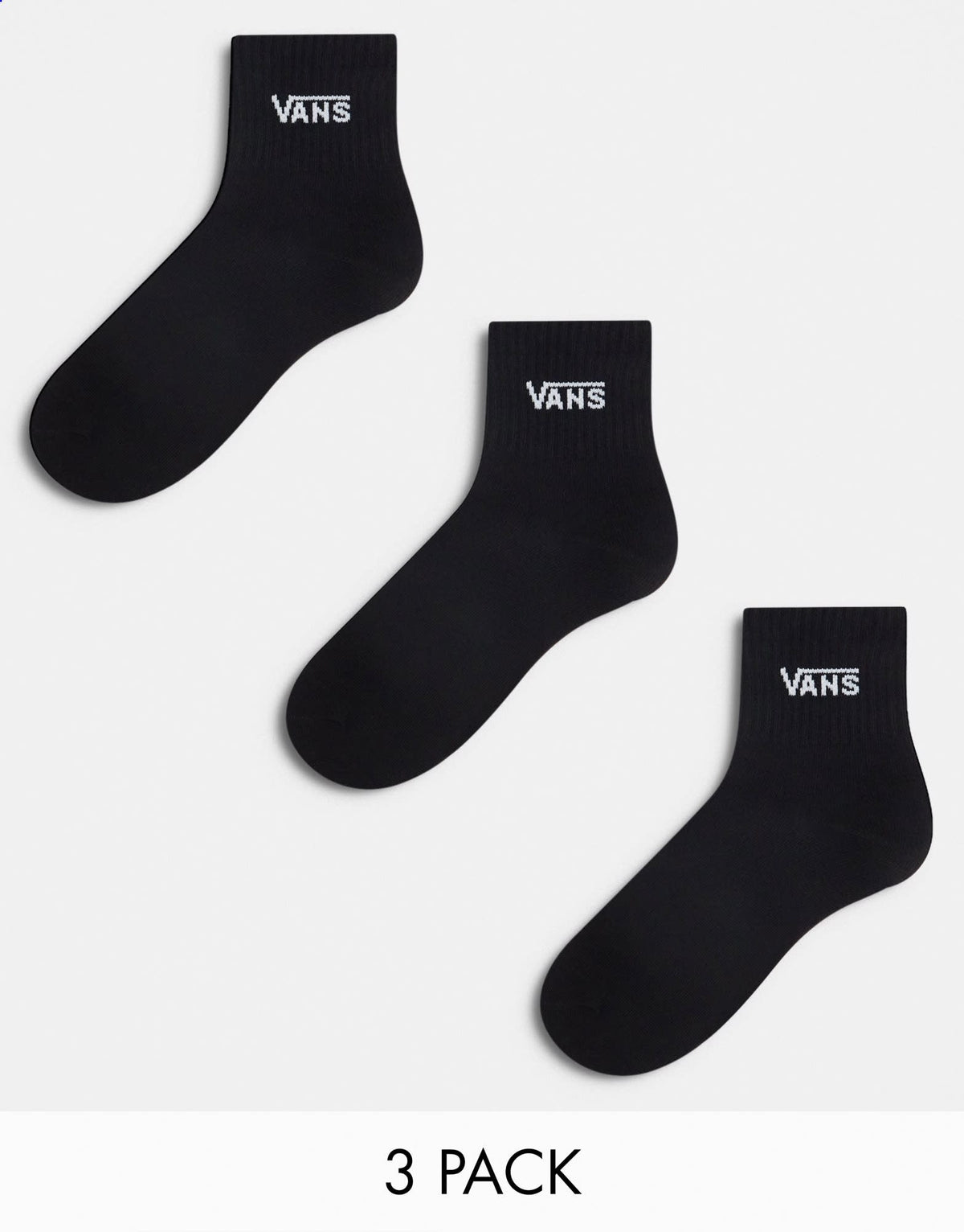Vans classic half crew 3 pack socks in black - ASOS Sample Sale