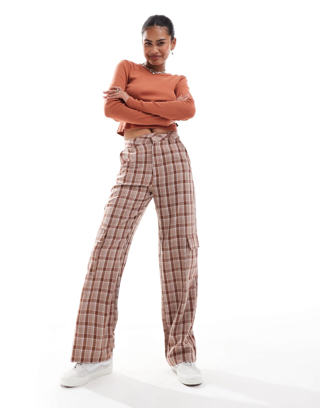 Vans drew ribbed long sleeve top in burnt orange - ASOS Sample Sale