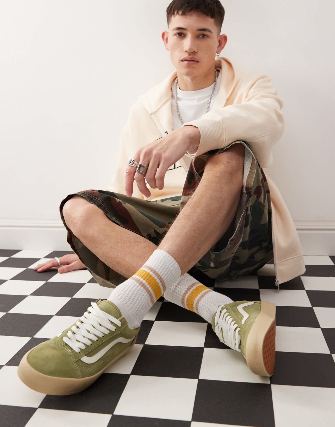 Vans Old Skool trainers with crepe sole in green - ASOS Sample Sale