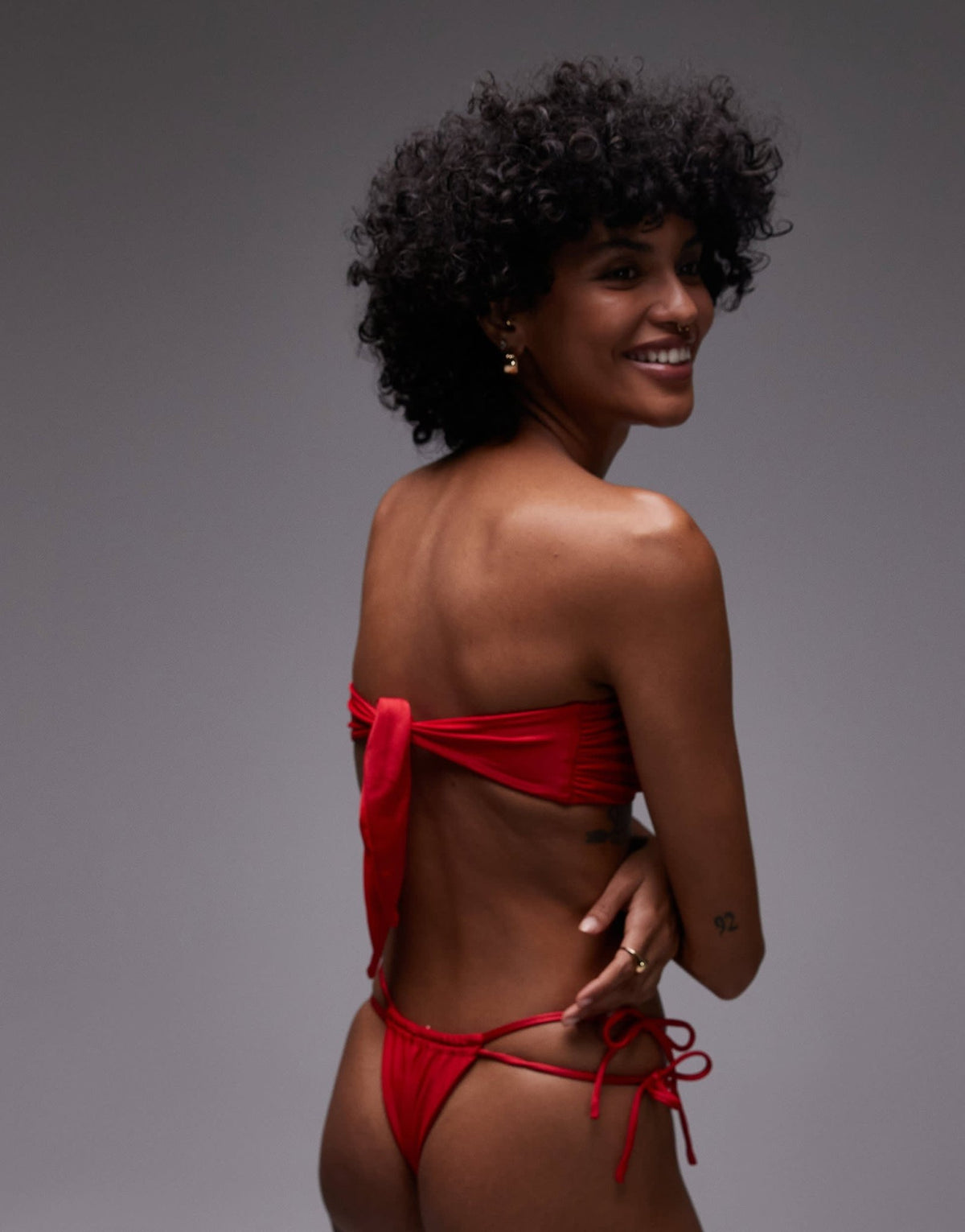 VDM reversible bandeau bikini top in boheme red - ASOS Sample Sale