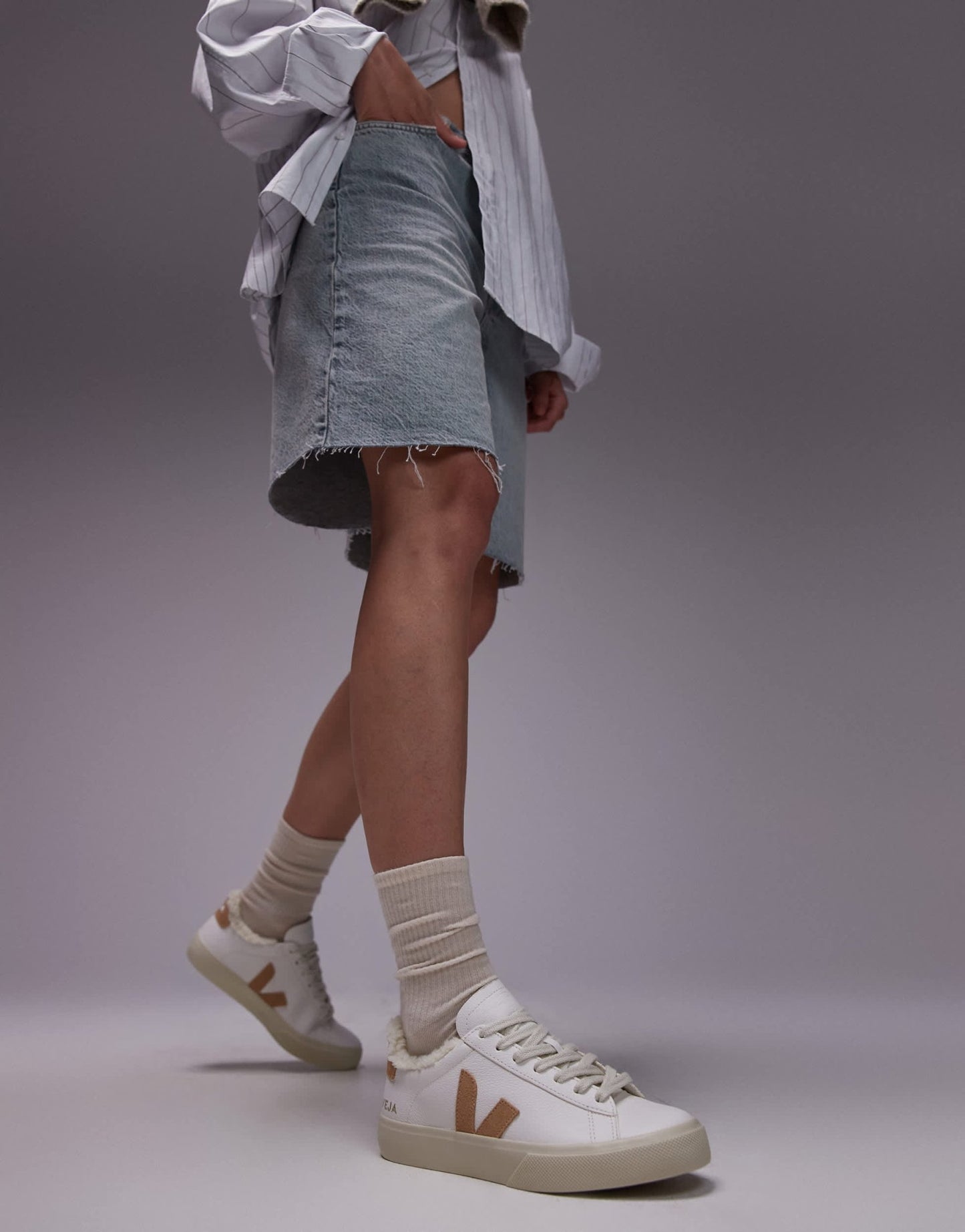 VEJA Campo fur lined trainer in white - ASOS Sample Sale