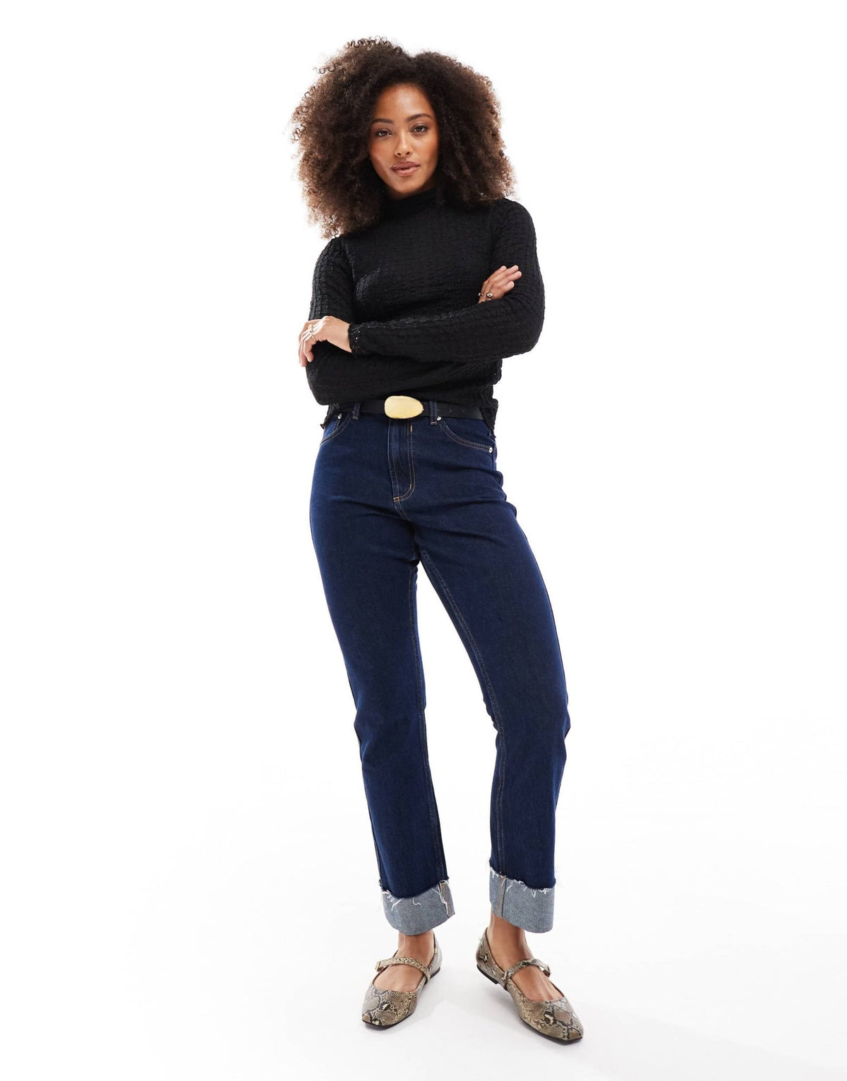 Vero Moda Aware textured long sleeved high neck top in black - ASOS Sample Sale