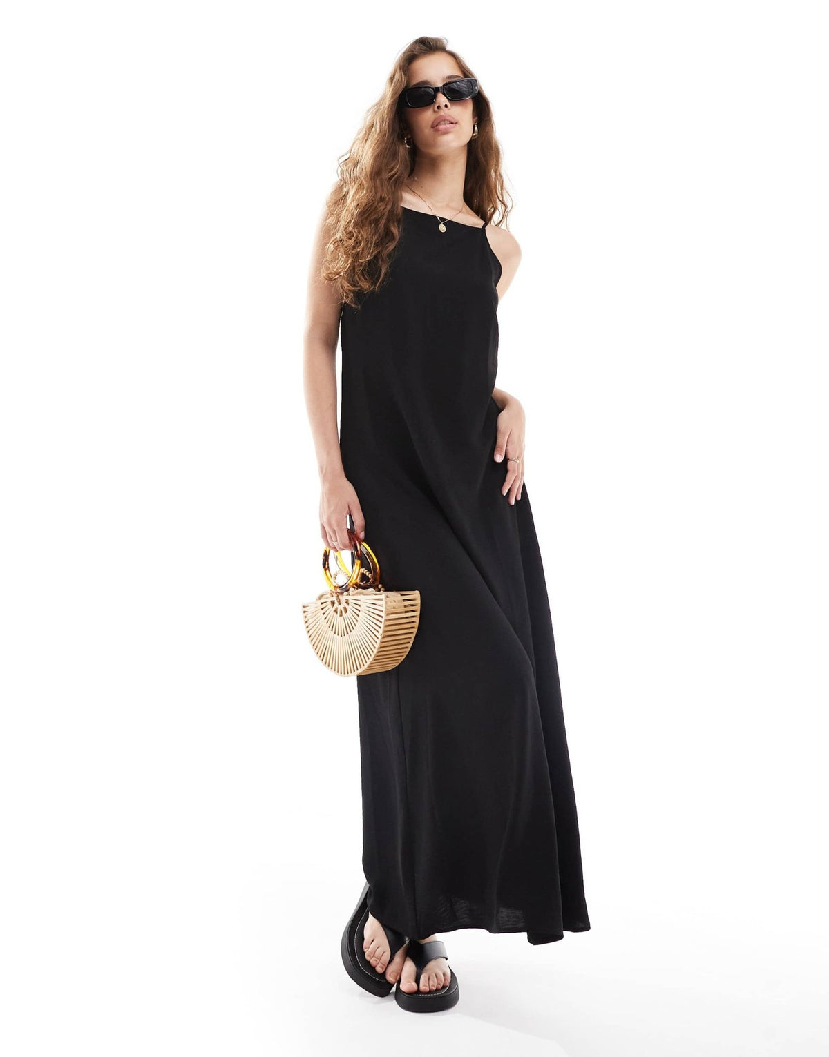 Vero Moda cami strap maxi dress in black - ASOS Sample Sale
