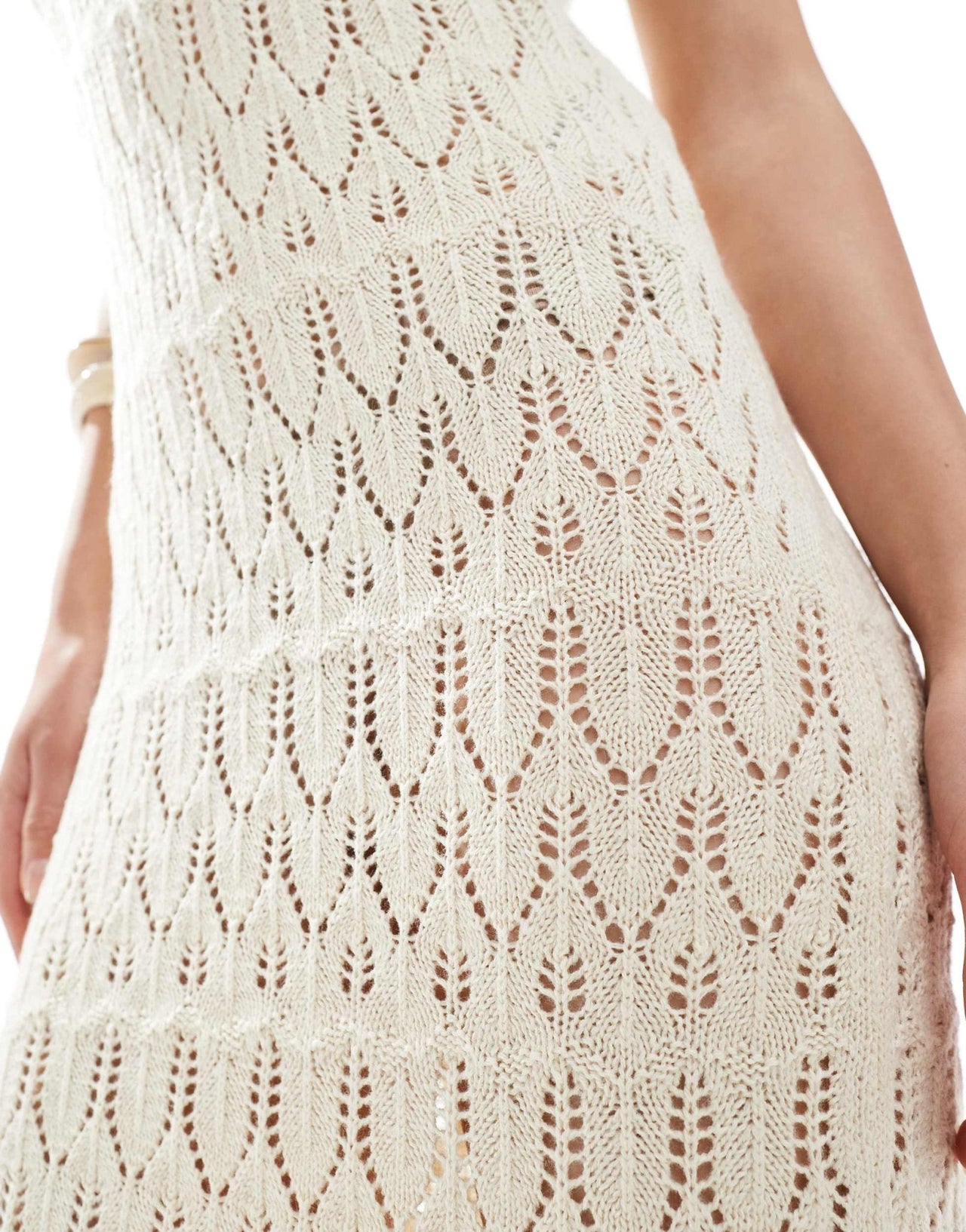 Vero Moda crochet knit midi tank dress in cream - ASOS Sample Sale