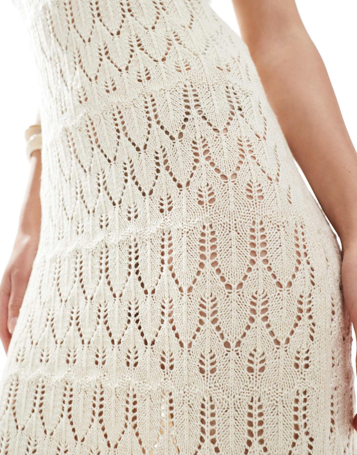Vero Moda crochet knit midi tank dress in cream - ASOS Sample Sale