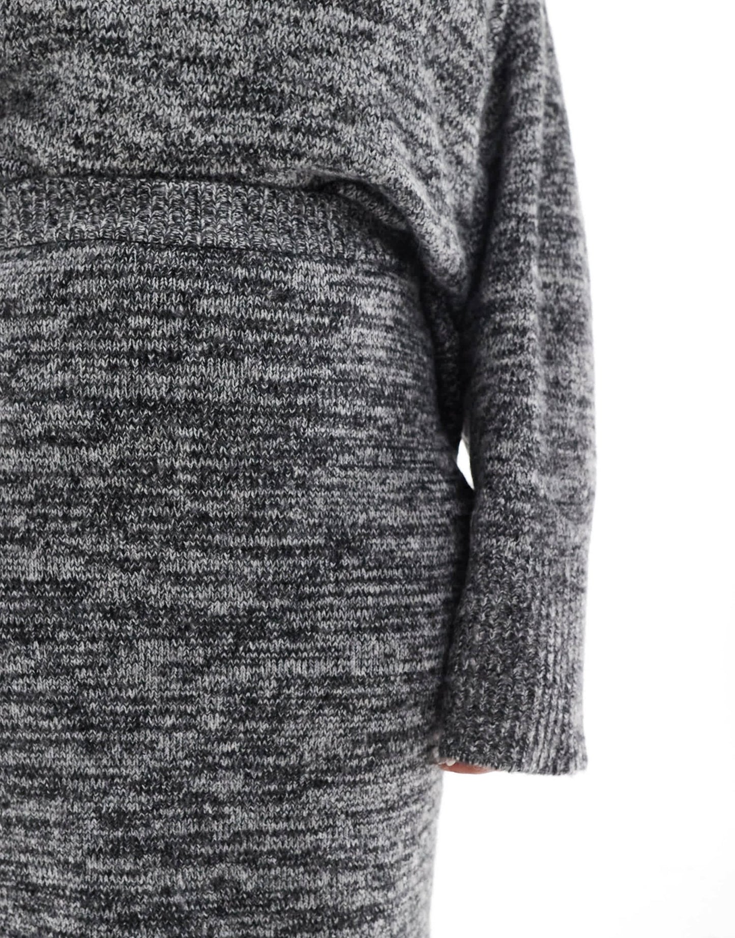 Vero Moda Curve knitted midi skirt co - ord in mono melange - ASOS Sample Sale