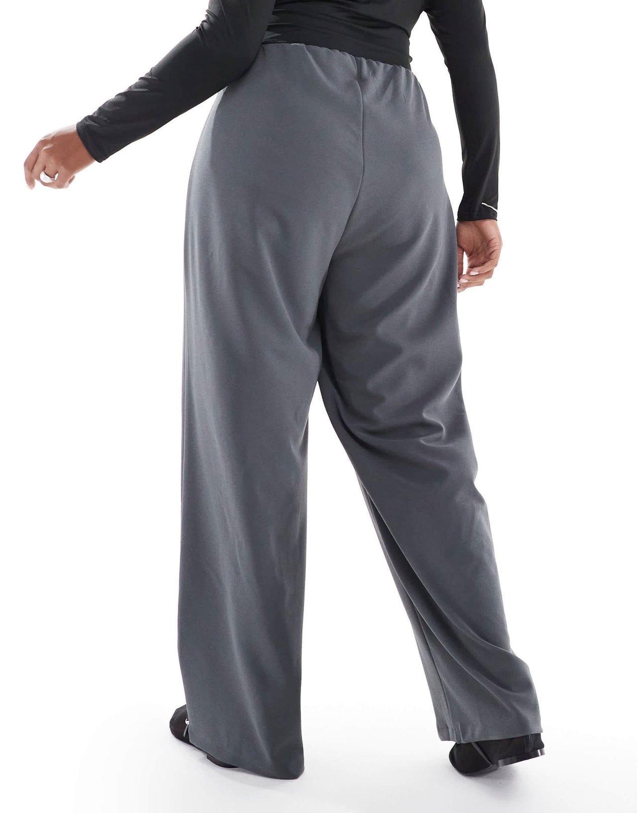 Vero Moda Curve loose pull on trousers in grey pinstripe - ASOS Sample Sale
