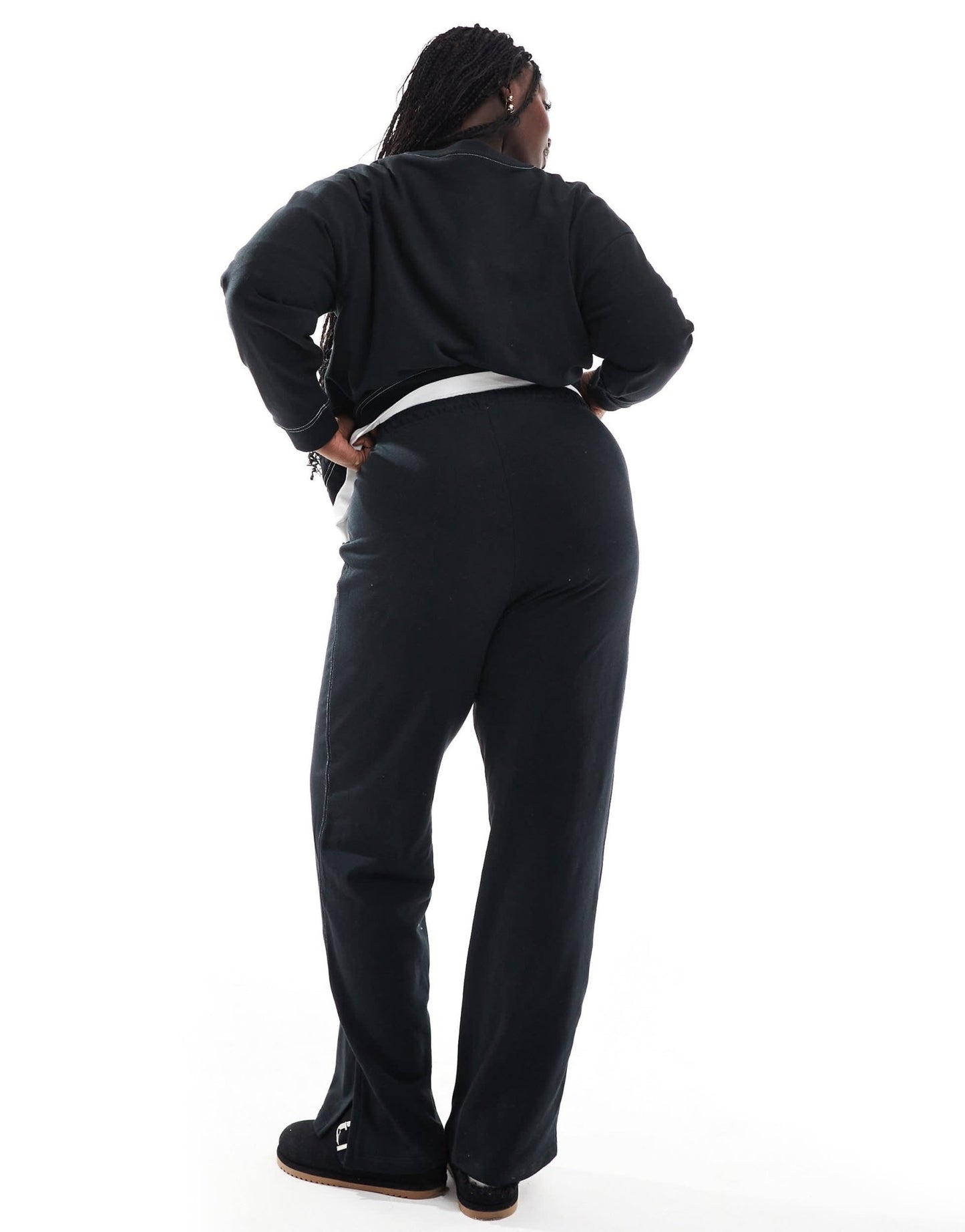 Vero Moda Curve wide leg jogger co - ord in black - ASOS Sample Sale