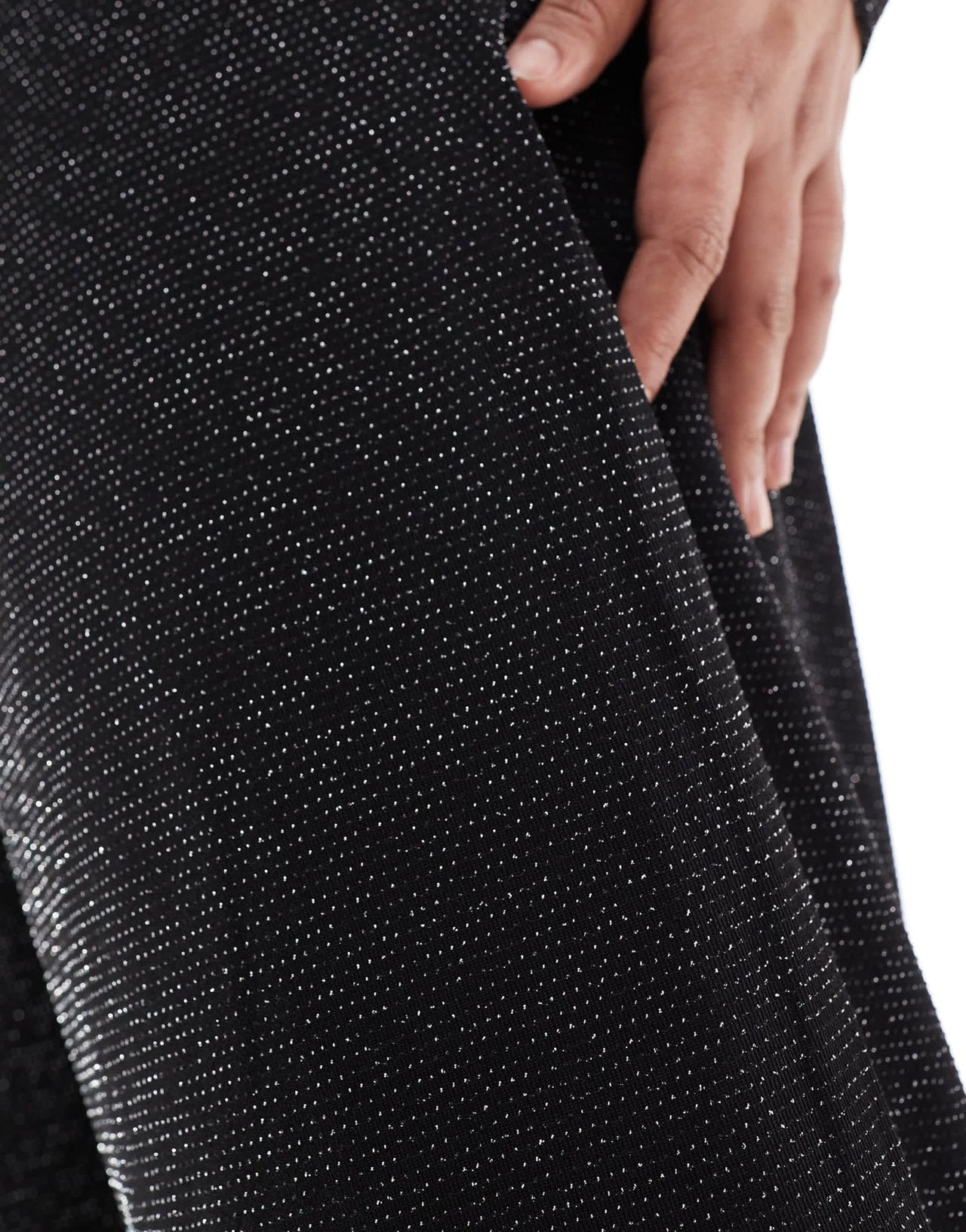 Vero Moda Curve wide leg trouser co - ord in black glitter - ASOS Sample Sale