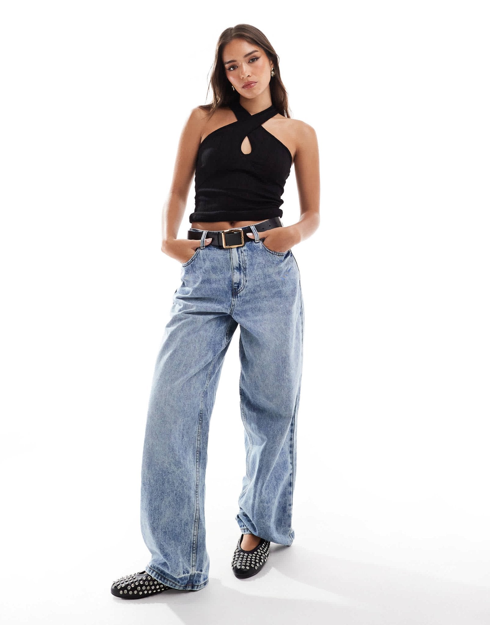 Vero Moda jersey twist halter top in black - ASOS Sample Sale