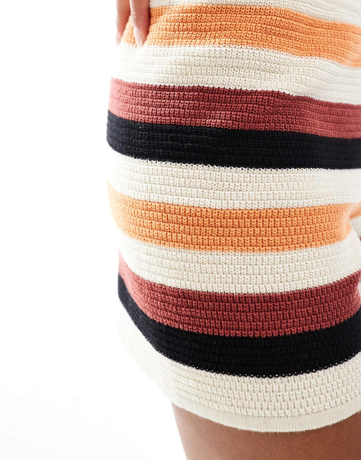 Vero Moda knitted shorts co-ord in copper stripe - ASOS Sample Sale
