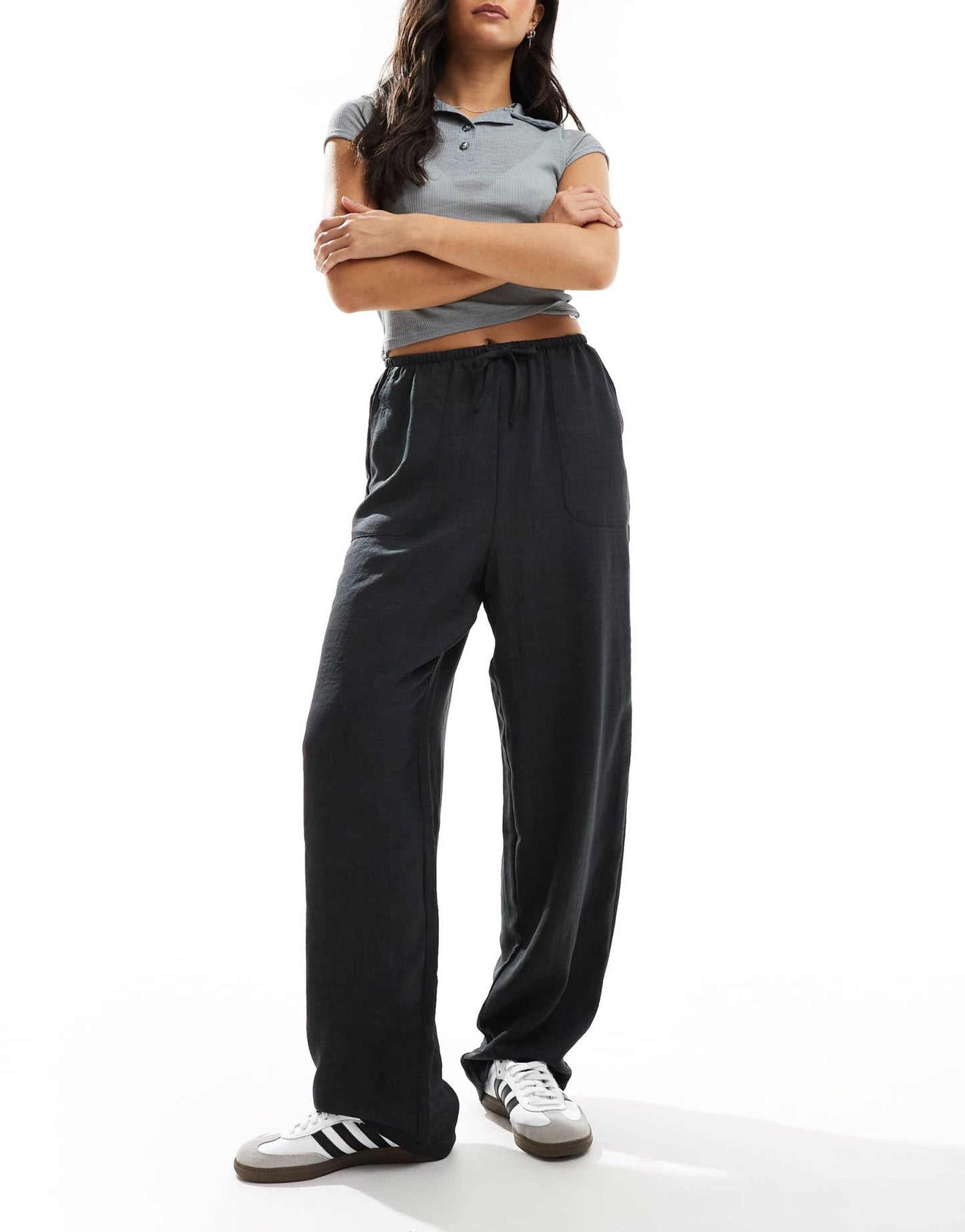 Vero Moda lightweight relaxed trousers in asphalt grey - ASOS Sample Sale