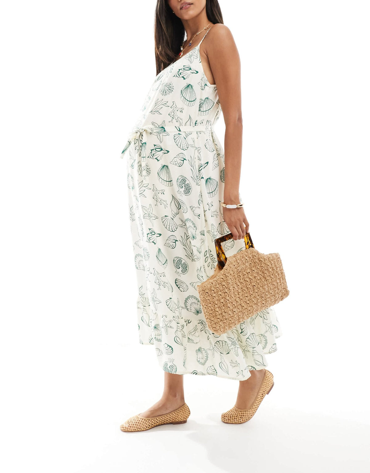 Vero Moda Maternity Easy cami ankle dress in conversational sea print - ASOS Sample Sale
