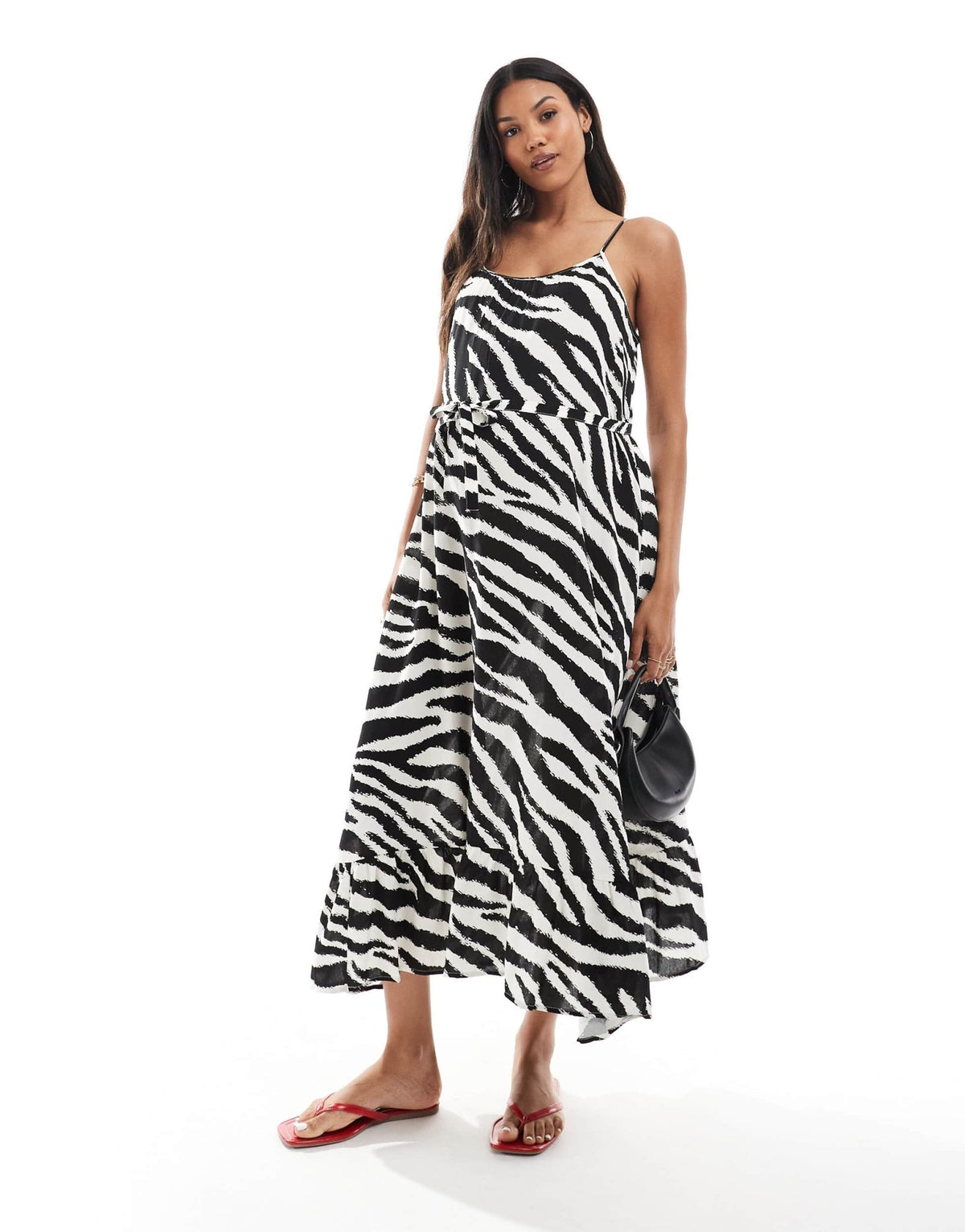 Vero Moda Maternity Easy shirred cami ankle dress in zebra print - ASOS Sample Sale