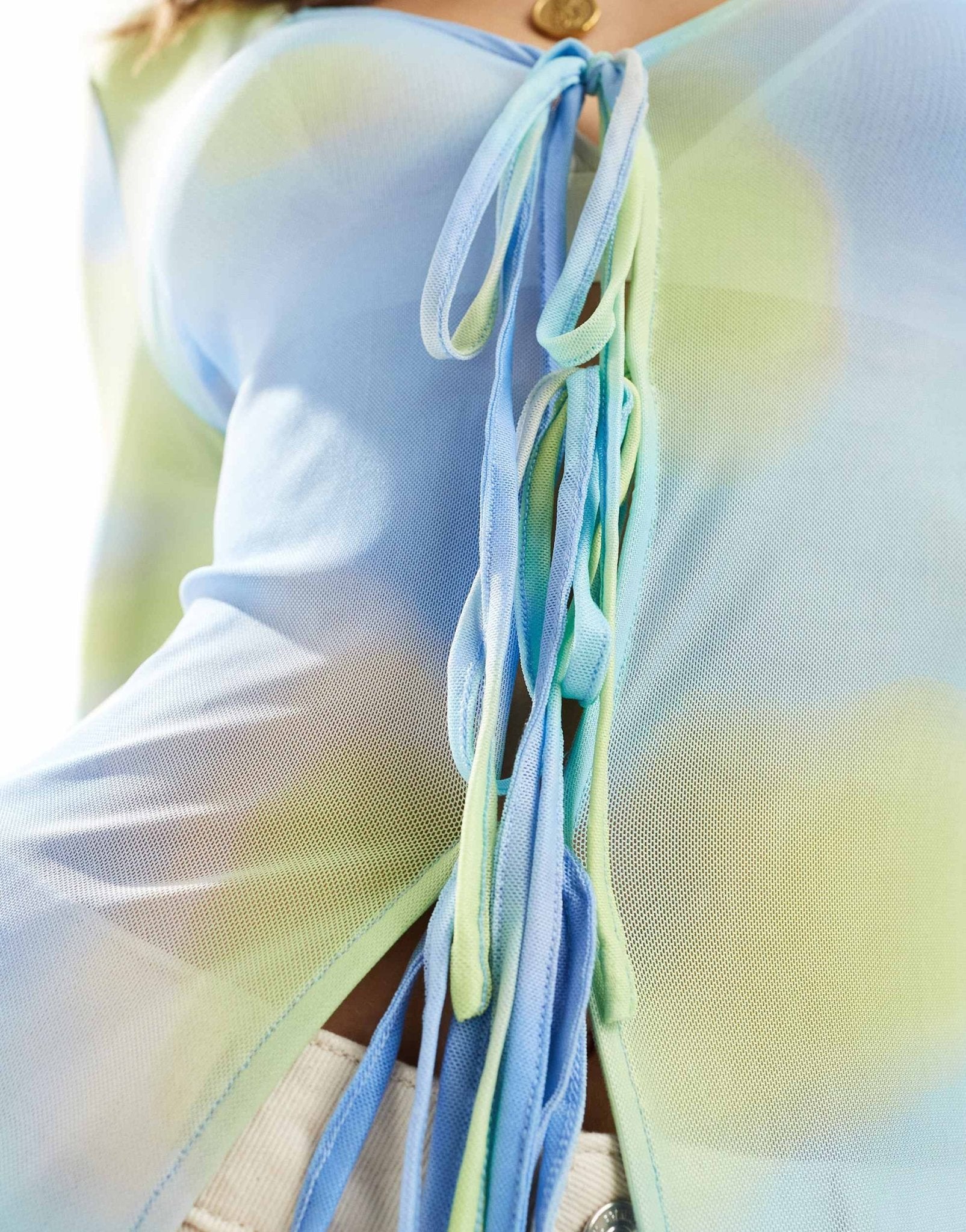 Vero Moda mesh maxi kimono in pastel ombre print - ASOS Sample Sale