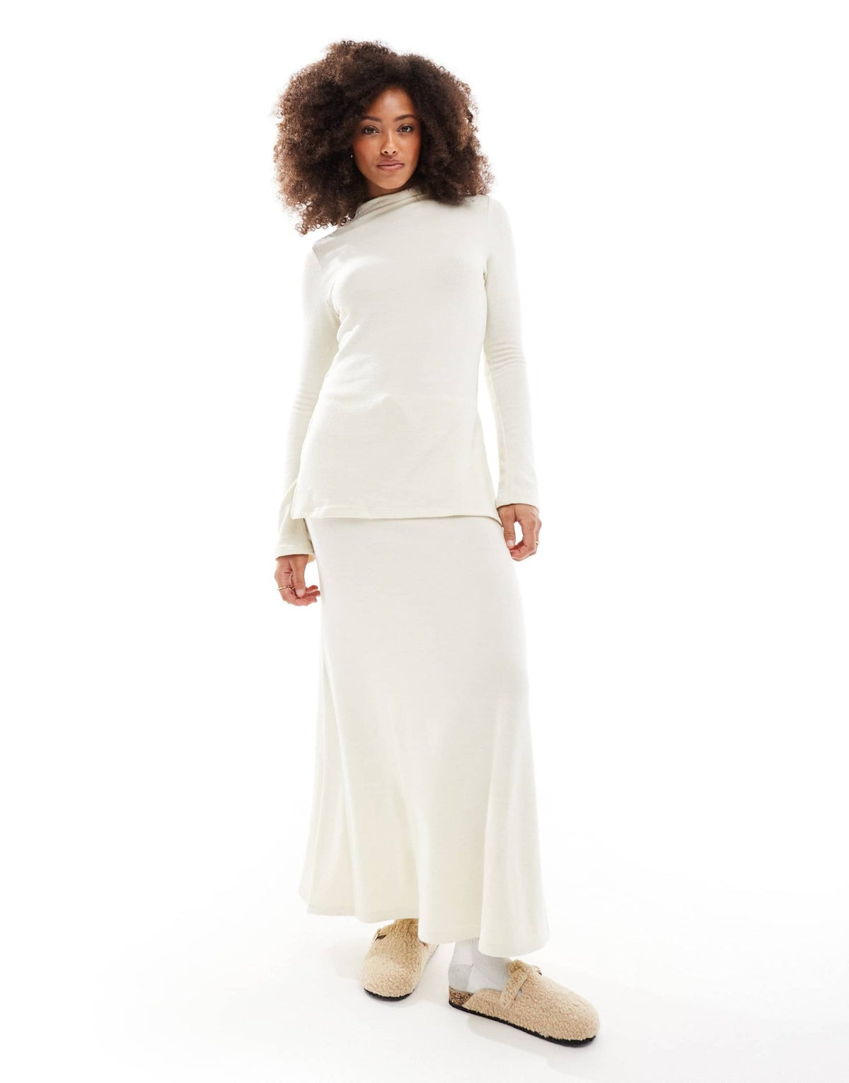 Vero Moda mix and match supersoft maxi skirt in cream - ASOS Sample Sale