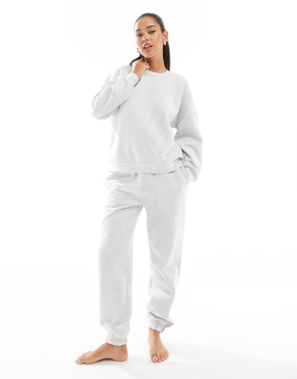 Vero Moda oversized sweatshirt co-ord in light grey - ASOS Sample Sale