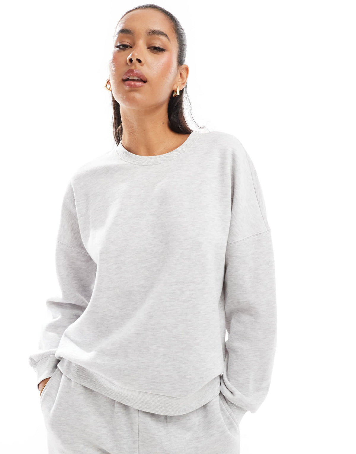 Vero Moda oversized sweatshirt co-ord in light grey - ASOS Sample Sale