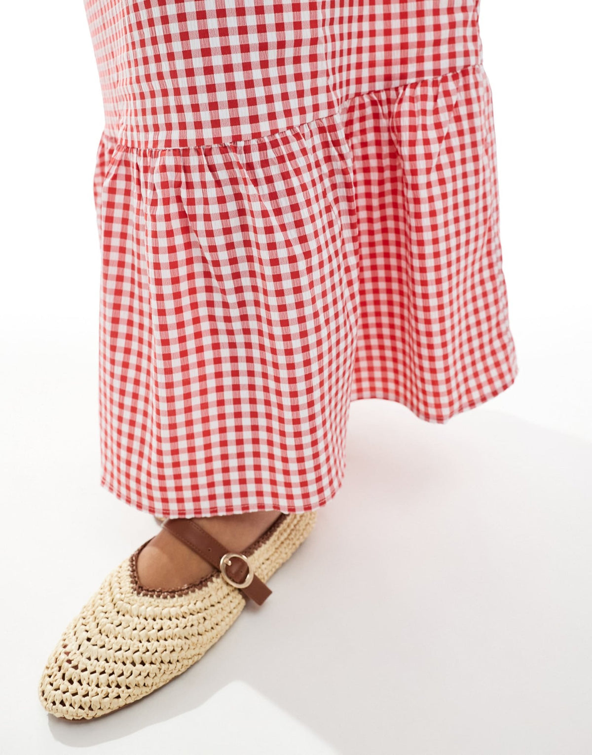 Vero Moda Petite tiered hem maxi skirt in red gingham print - ASOS Sample Sale
