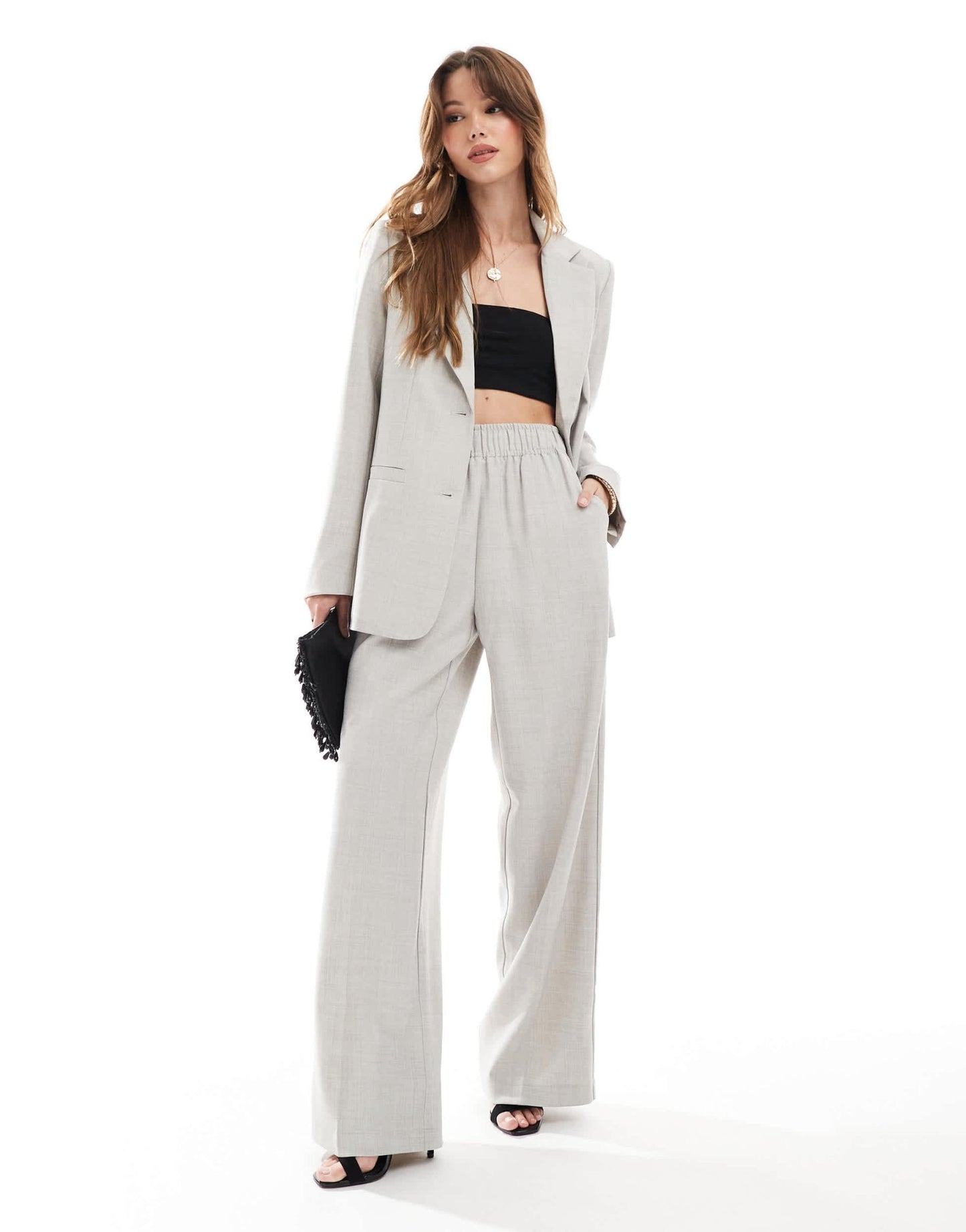 Vero Moda pull on trouser co - ord in blue grey - ASOS Sample Sale