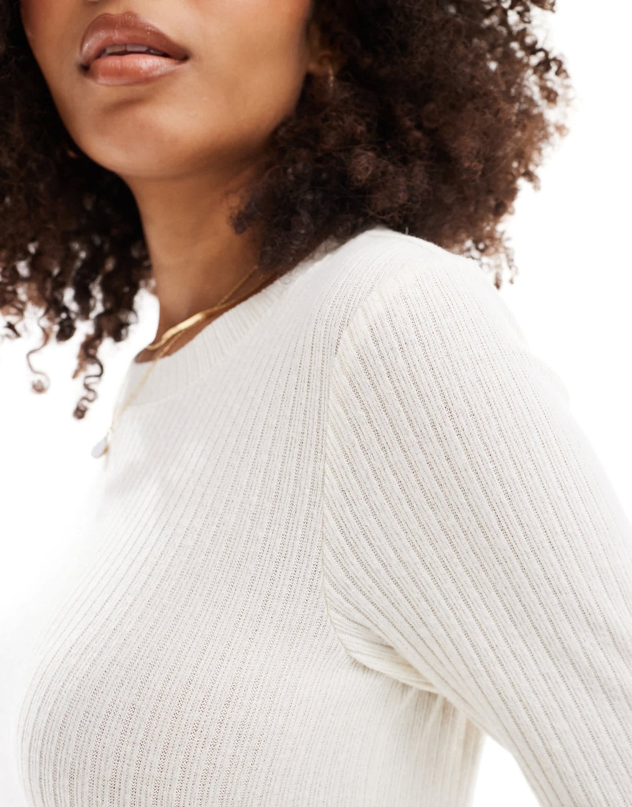 Vero Moda ribbed jersey midi dress in cream - ASOS Sample Sale