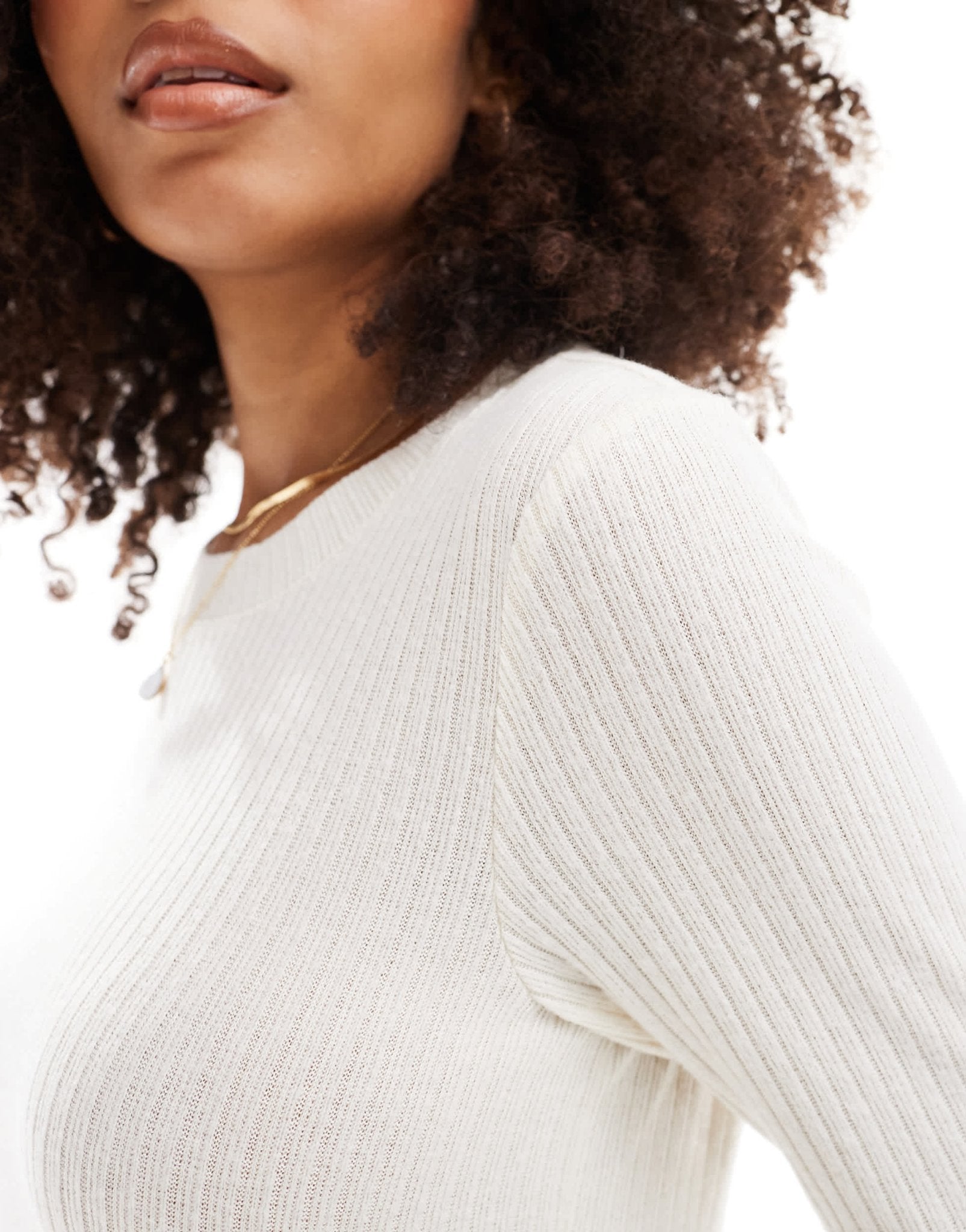 Vero Moda ribbed jersey midi dress in cream - ASOS Sample Sale