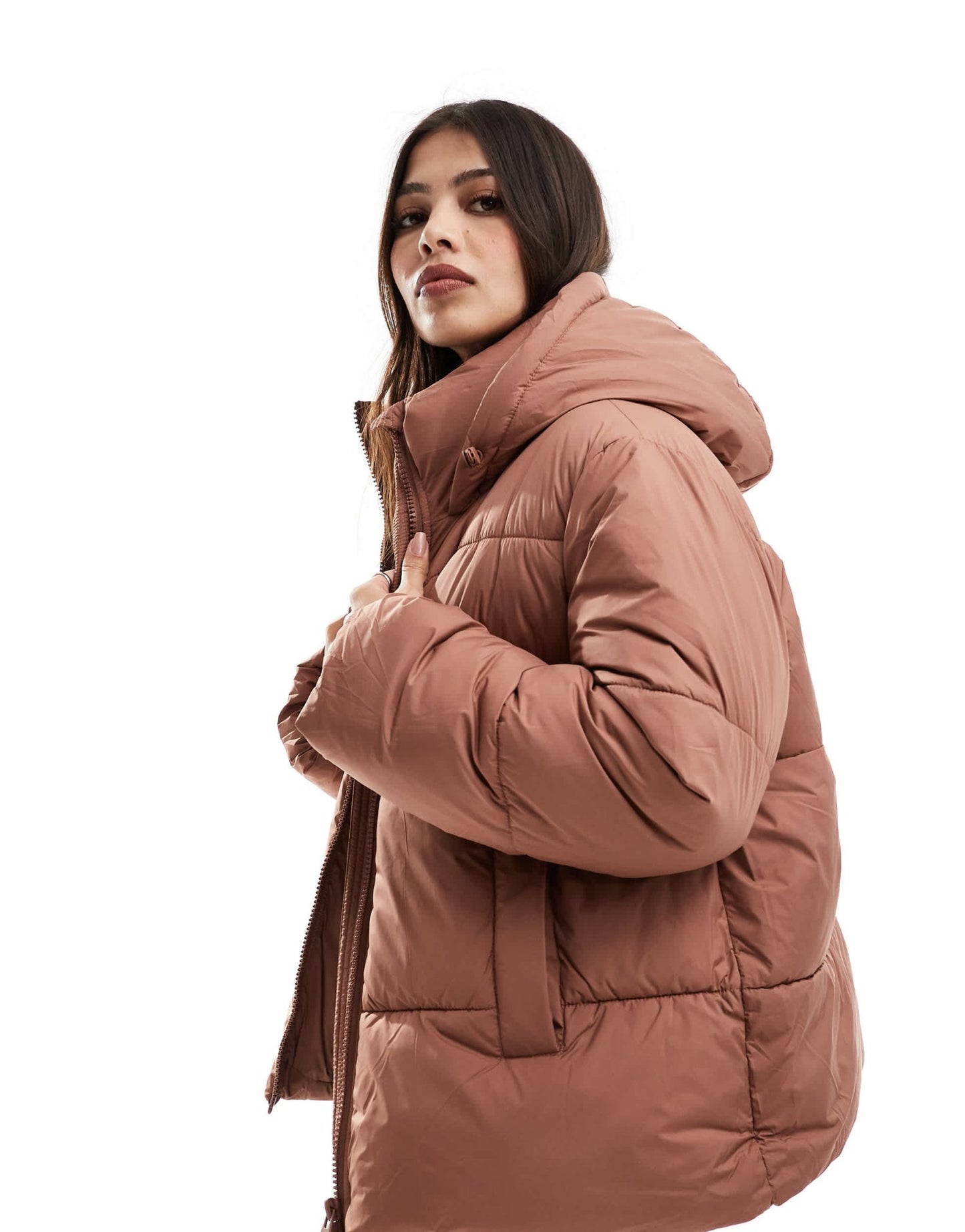 Vero Moda short hooded padded jacket in spice - ASOS Sample Sale