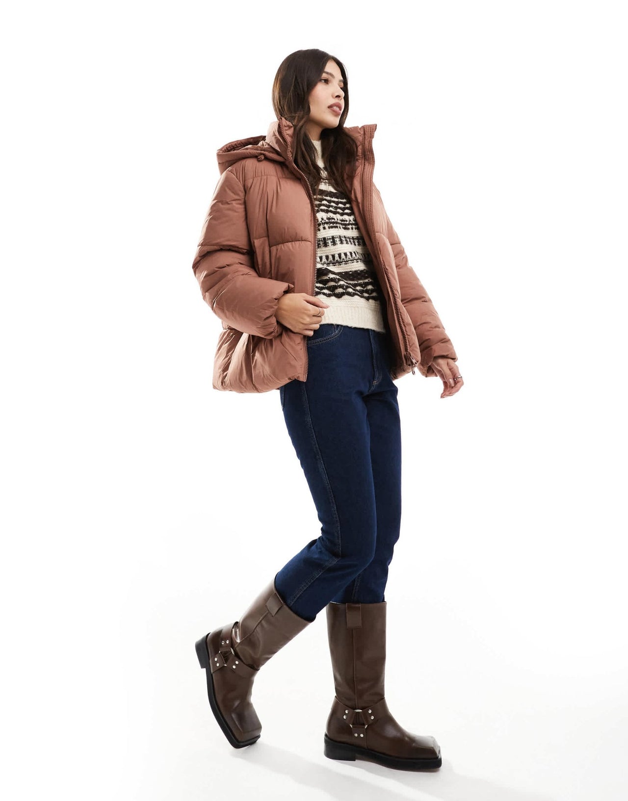 Vero Moda short hooded padded jacket in spice - ASOS Sample Sale