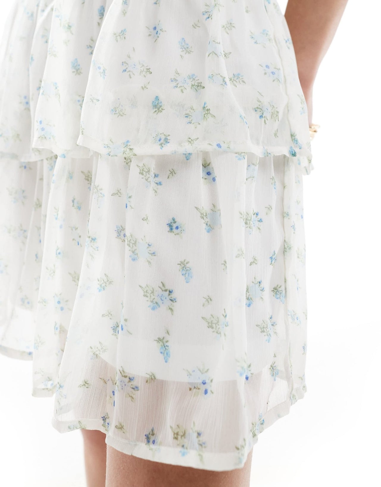 Vero Moda Smilla tiered mini skirt in blue ditsy floral - ASOS Sample Sale