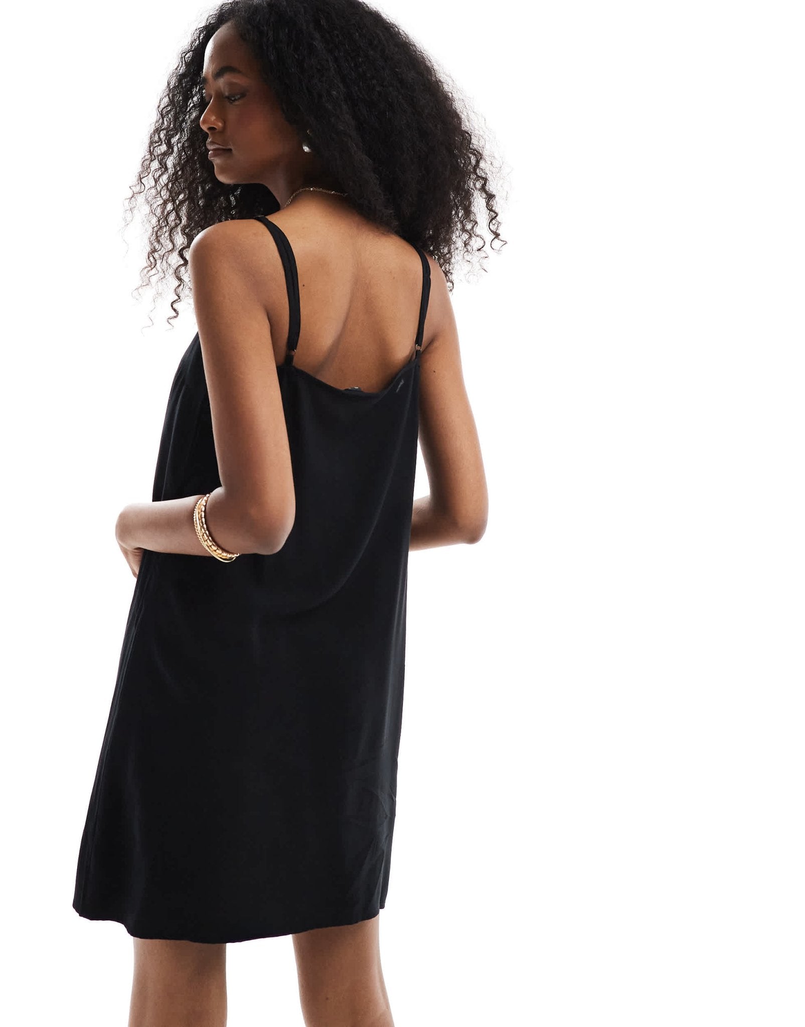 Vero Moda sqaure neck cami mini dress in black - ASOS Sample Sale