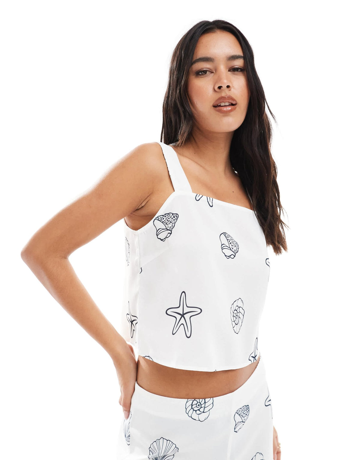 Vero Moda square neck cami co-ord in seashell print - ASOS Sample Sale