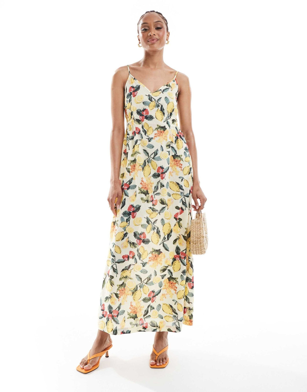 Vero Moda Tall cami maxi dress in summer fruit print - ASOS Sample Sale