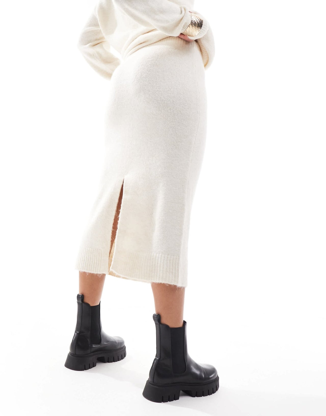 Vero Moda Tall knitted midi skirt co - ord in mono melange - ASOS Sample Sale