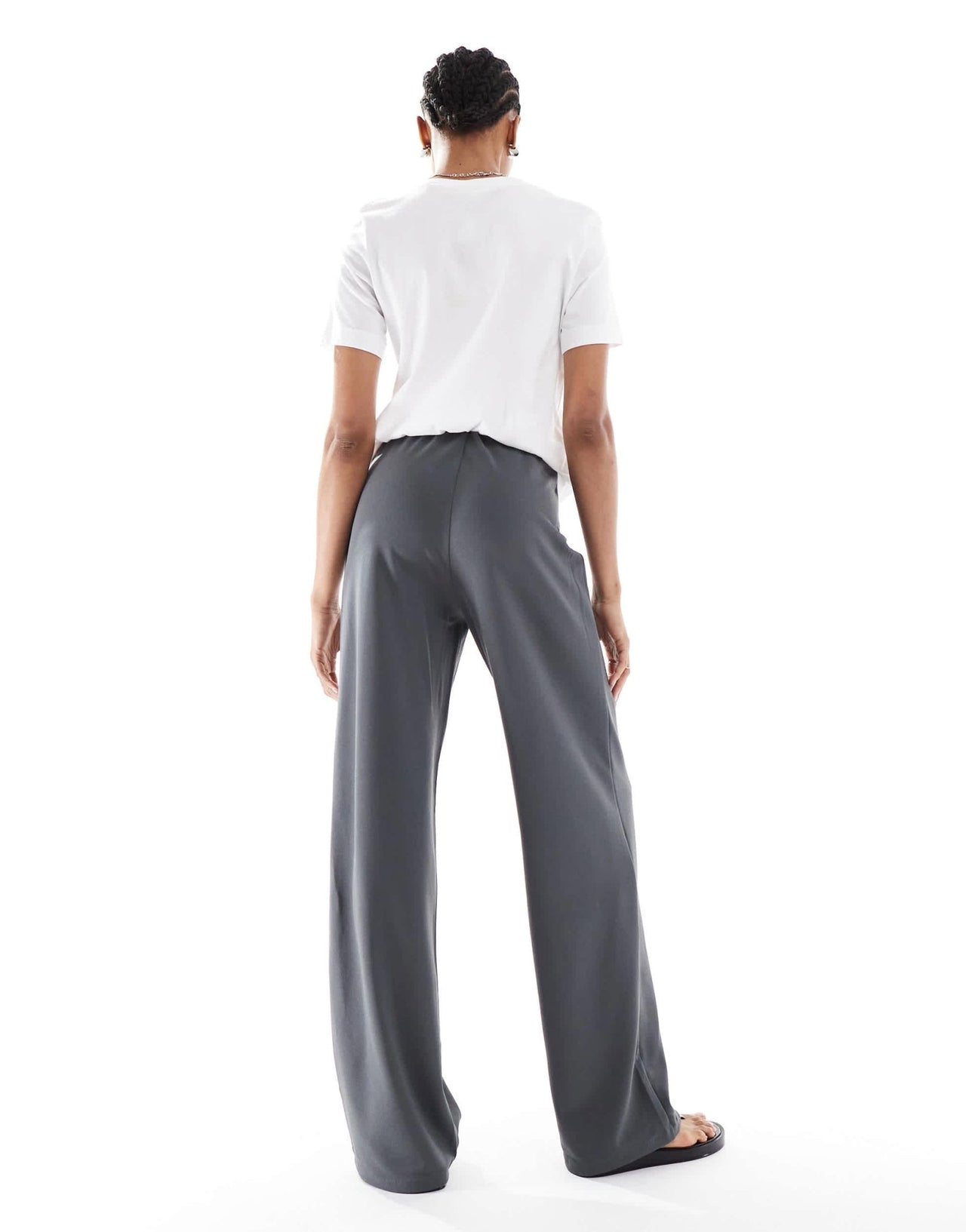 Vero Moda Tall loose pull on trousers in grey pinstripe - ASOS Sample Sale
