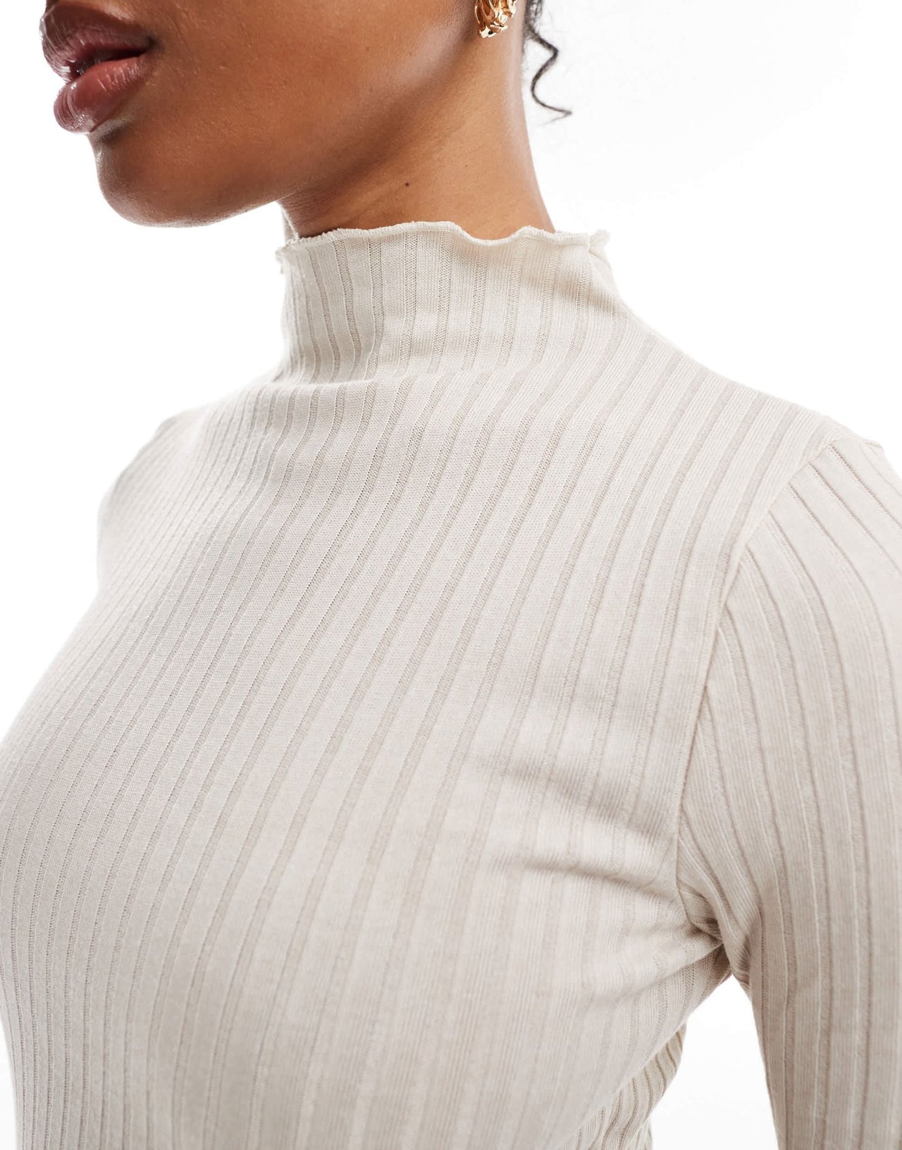 Vero Moda Tall rib jersey longline top co - ord in stone - ASOS Sample Sale