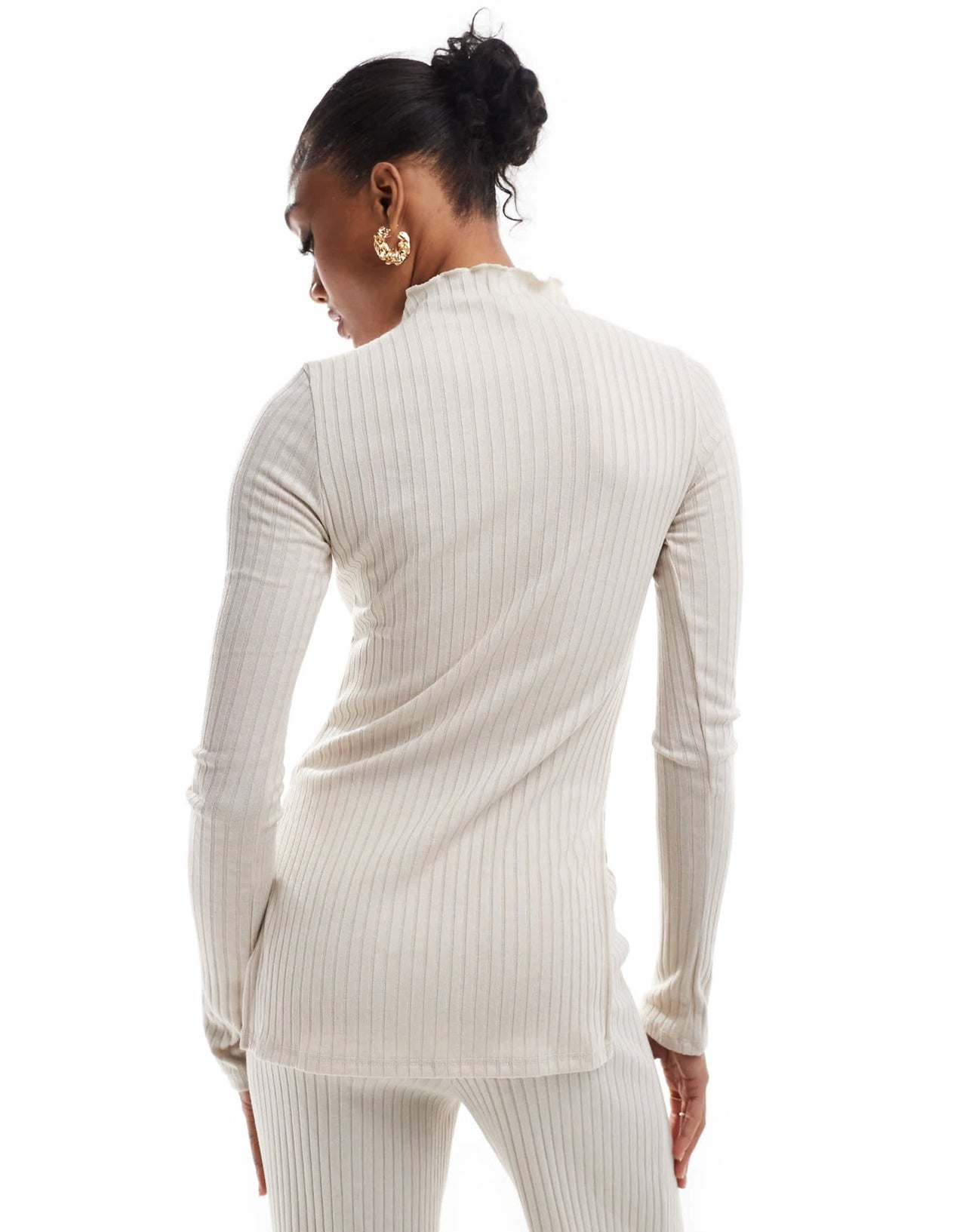 Vero Moda Tall rib jersey longline top co - ord in stone - ASOS Sample Sale