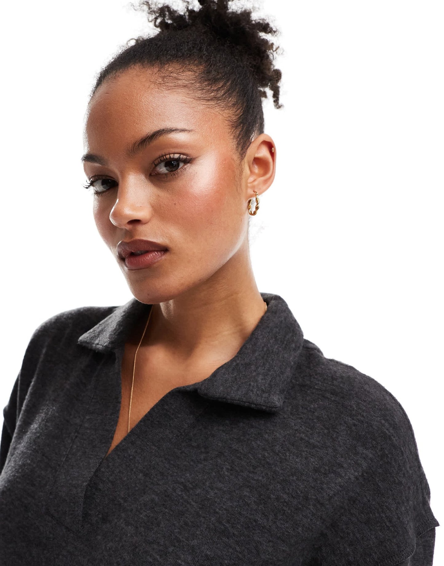 Vero Moda Tall supersoft polo neck ankle dress in black melange - ASOS Sample Sale