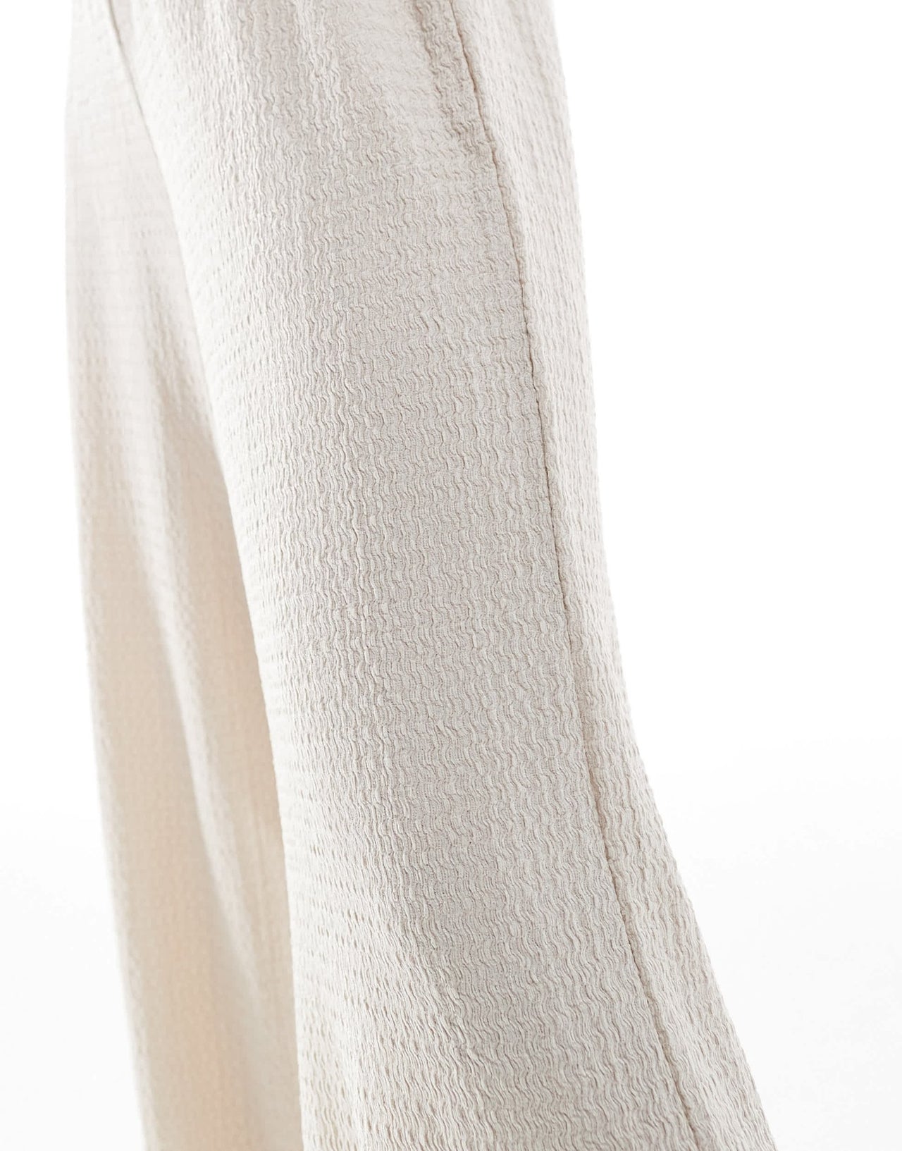 Vero Moda textured jersey wide leg trouser co-ord in beige - ASOS Sample Sale