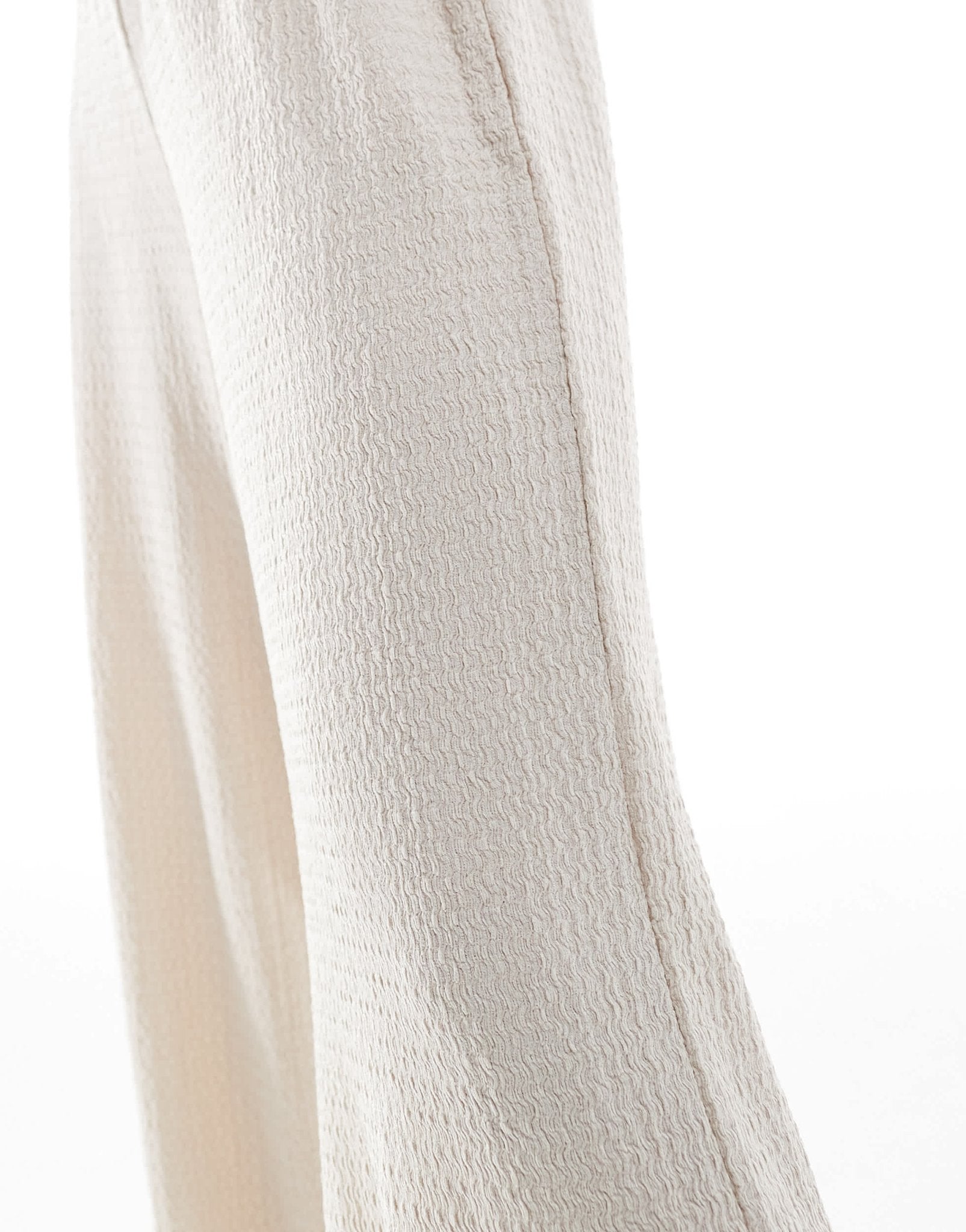 Vero Moda textured jersey wide leg trouser co-ord in beige - ASOS Sample Sale