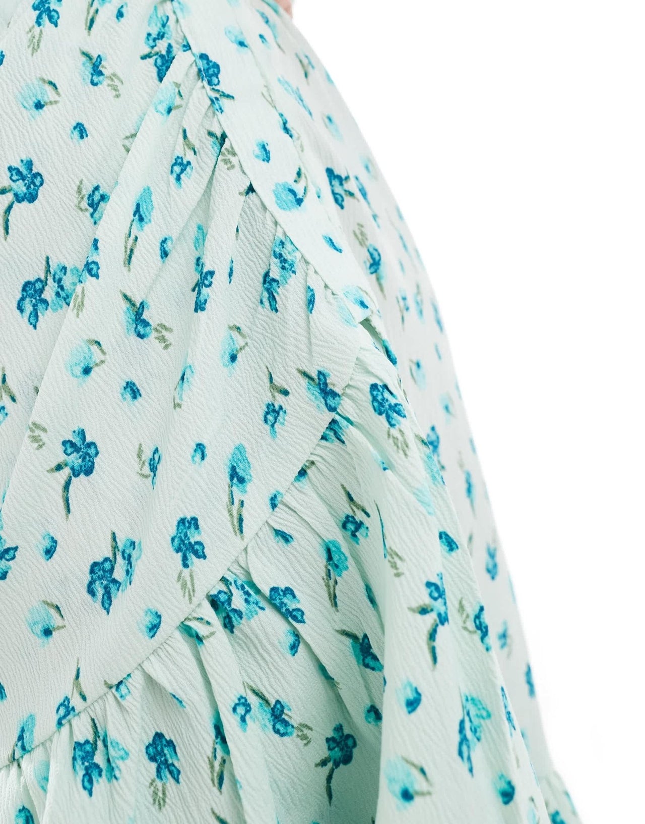 Vero Moda wrap front mini dress in light blue floral - ASOS Sample Sale