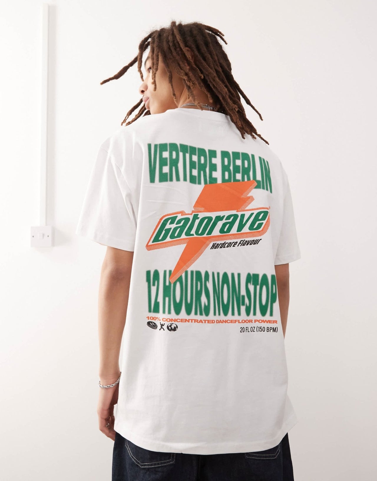 Vertere Berlin gatorave back print oversized t-shirt in white - ASOS Sample Sale