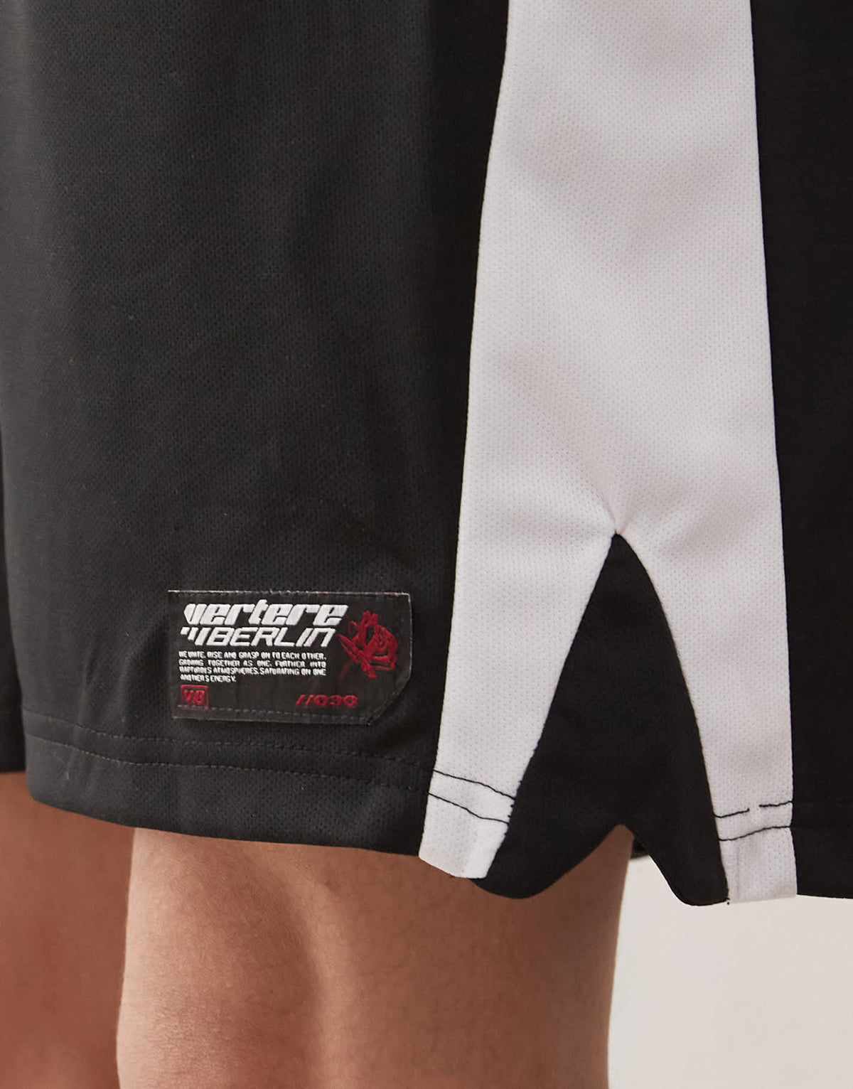 Vertere Berlin logo contrast panel detail sports shorts in black - ASOS Sample Sale