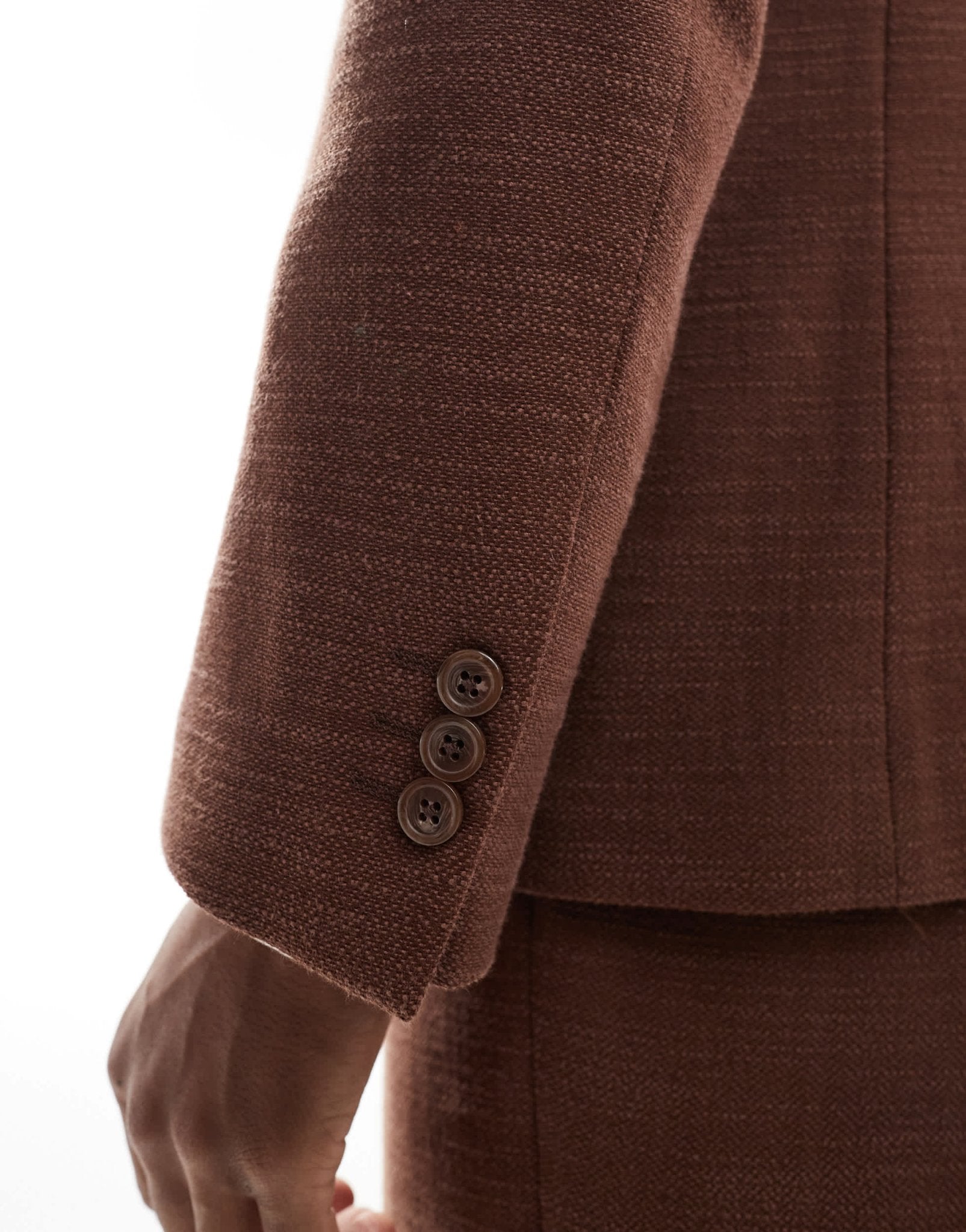 Viggo lisandro double breasted suit jacket in dark brown co - ord - ASOS Sample Sale
