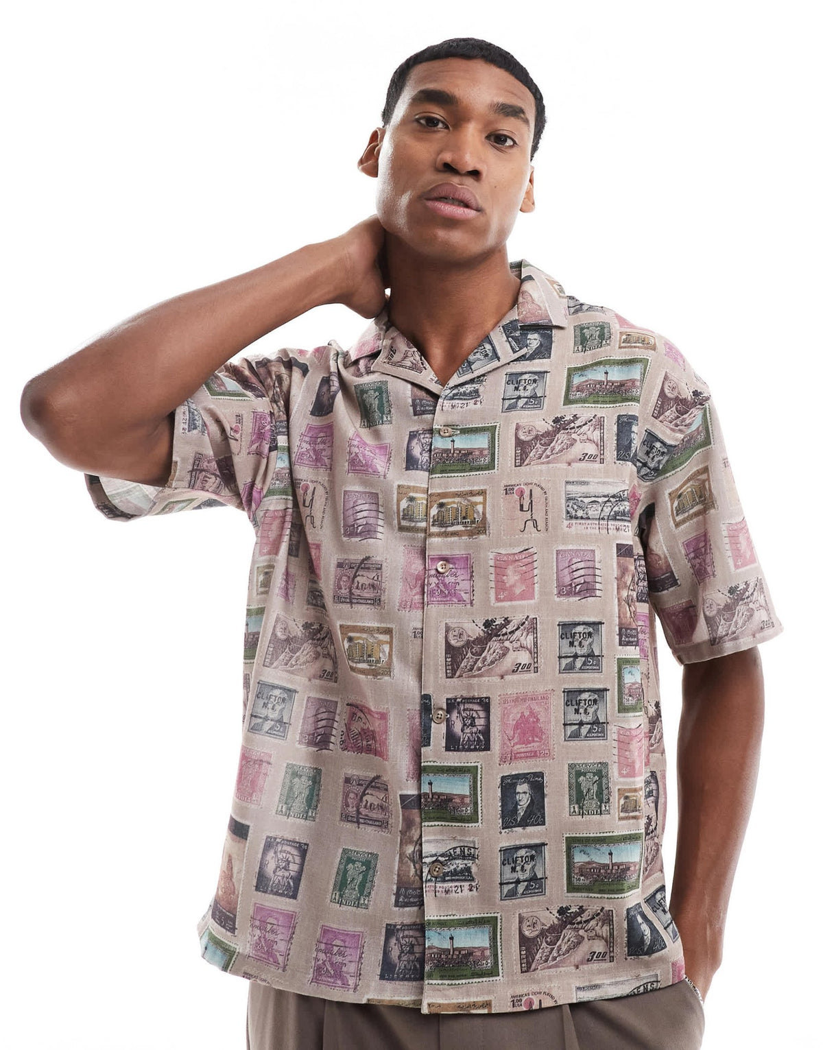 Viggo relaxed shirt in post card print - ASOS Sample Sale