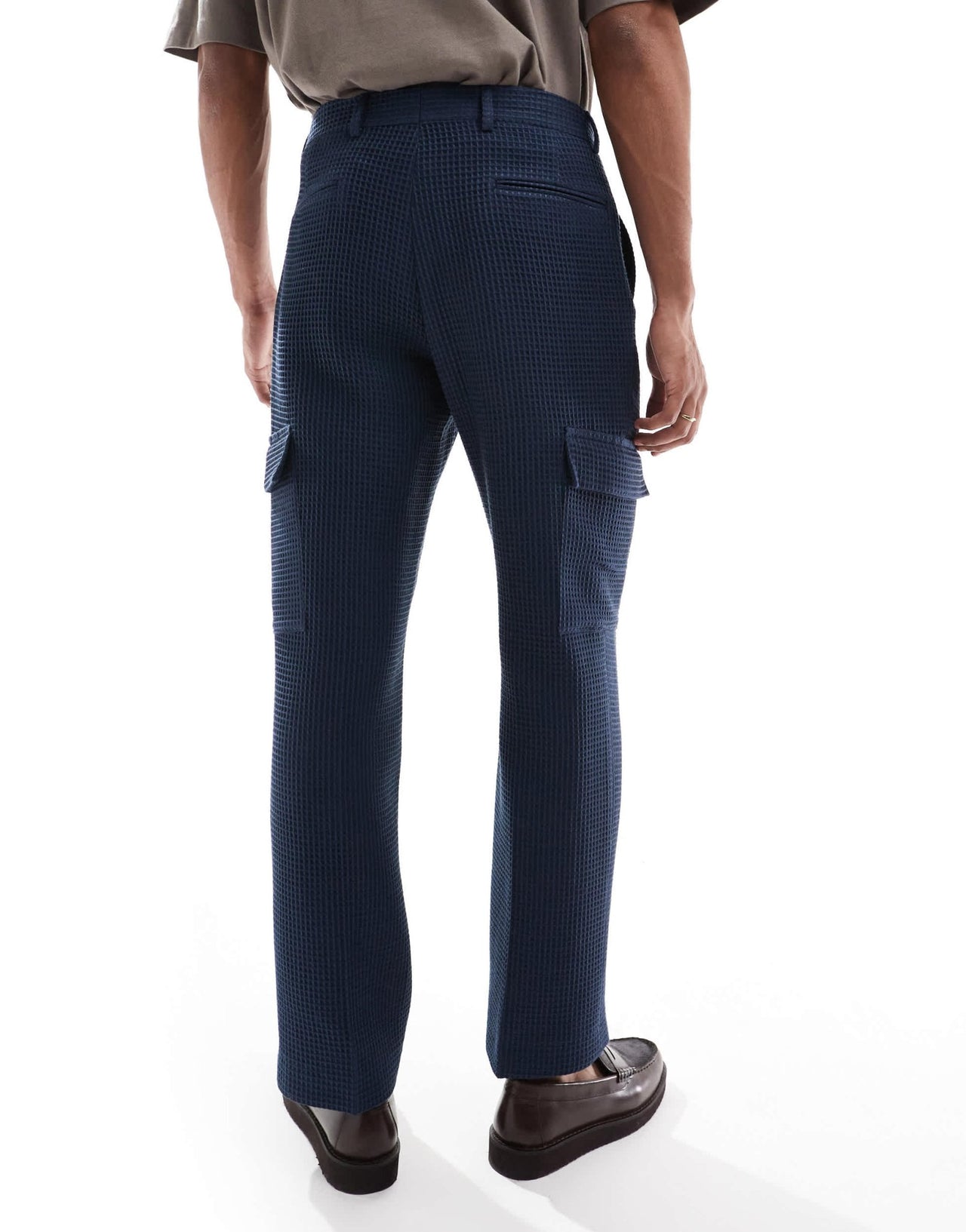 Viggo waffle suit trousers in navy co - ord - ASOS Sample Sale