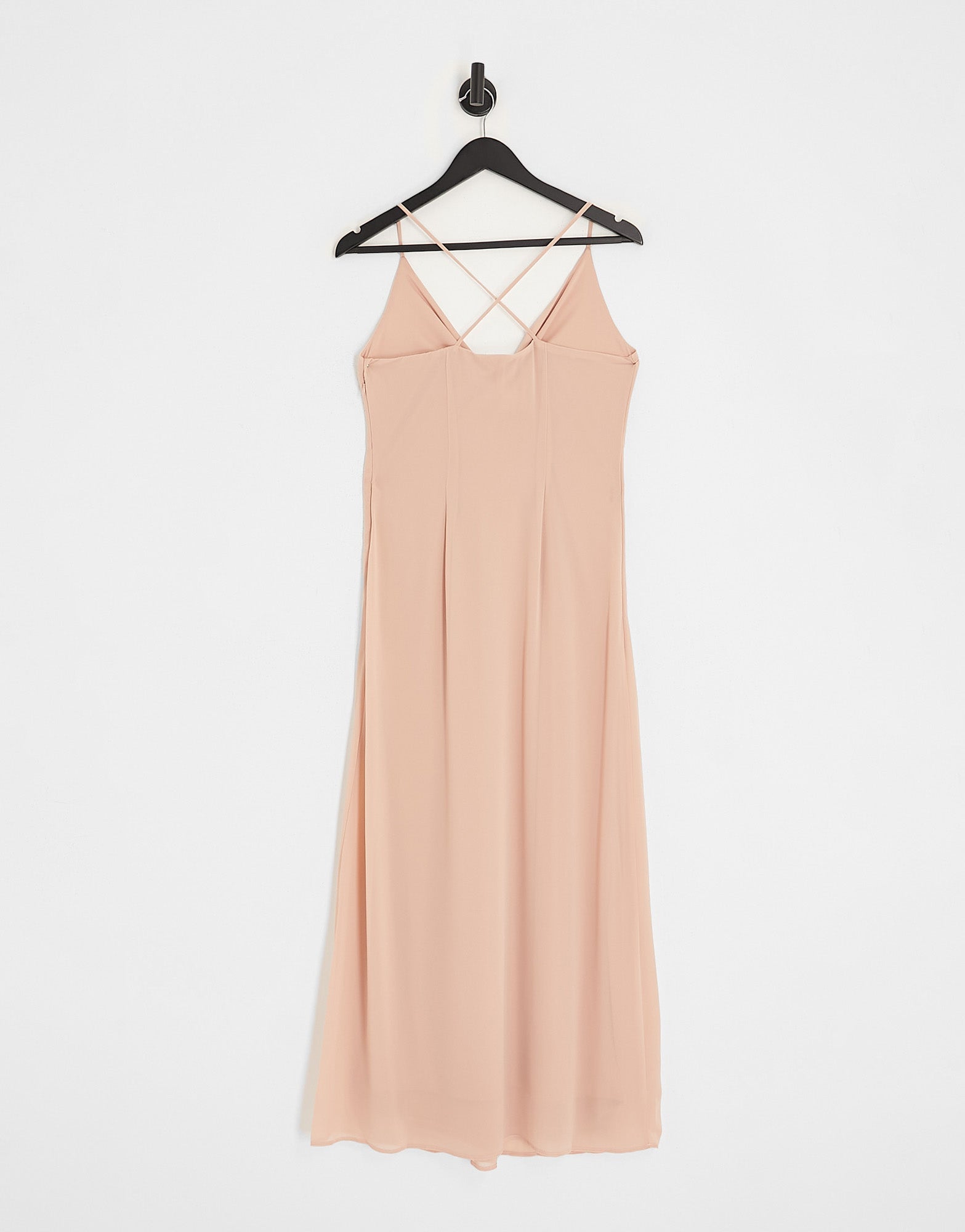 Vila bridesmaids midi dress with twist front in light pink - ASOS Sample Sale