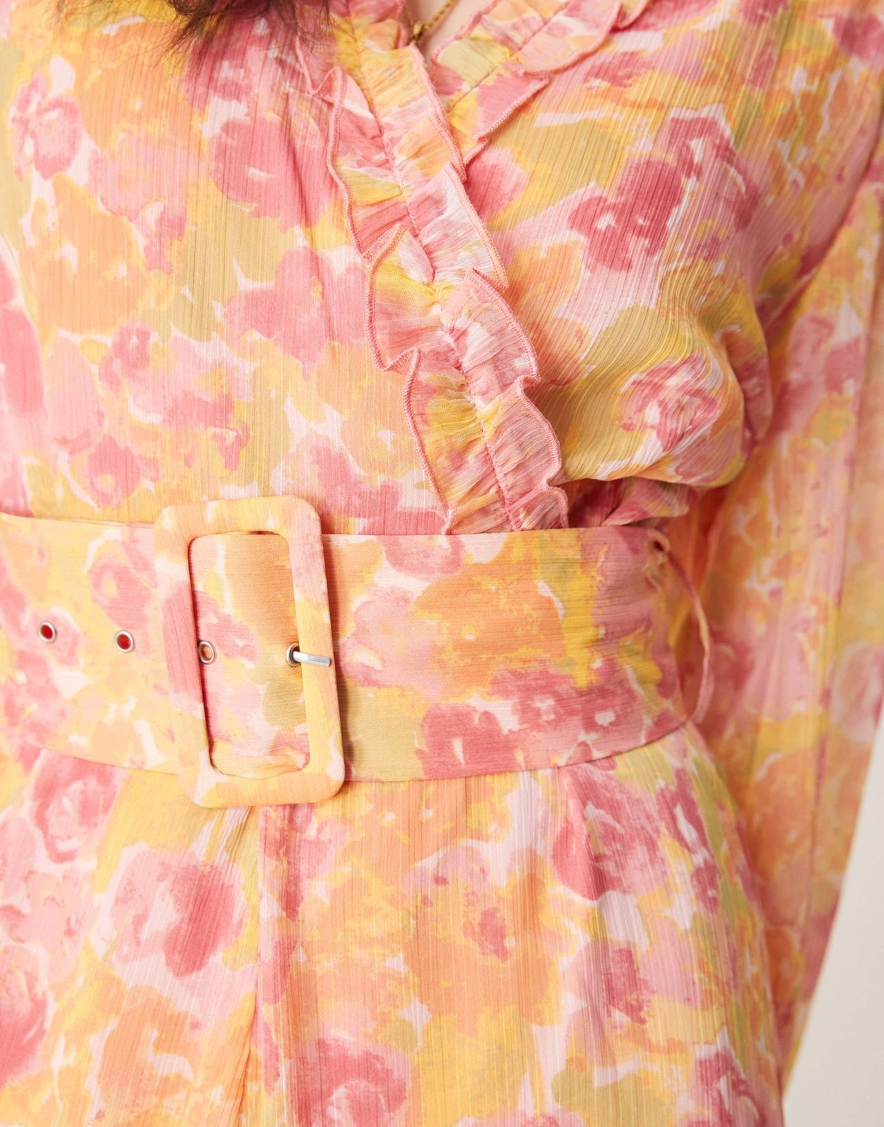Vila chiffon wrap maxi dress in orange floral print - ASOS Sample Sale