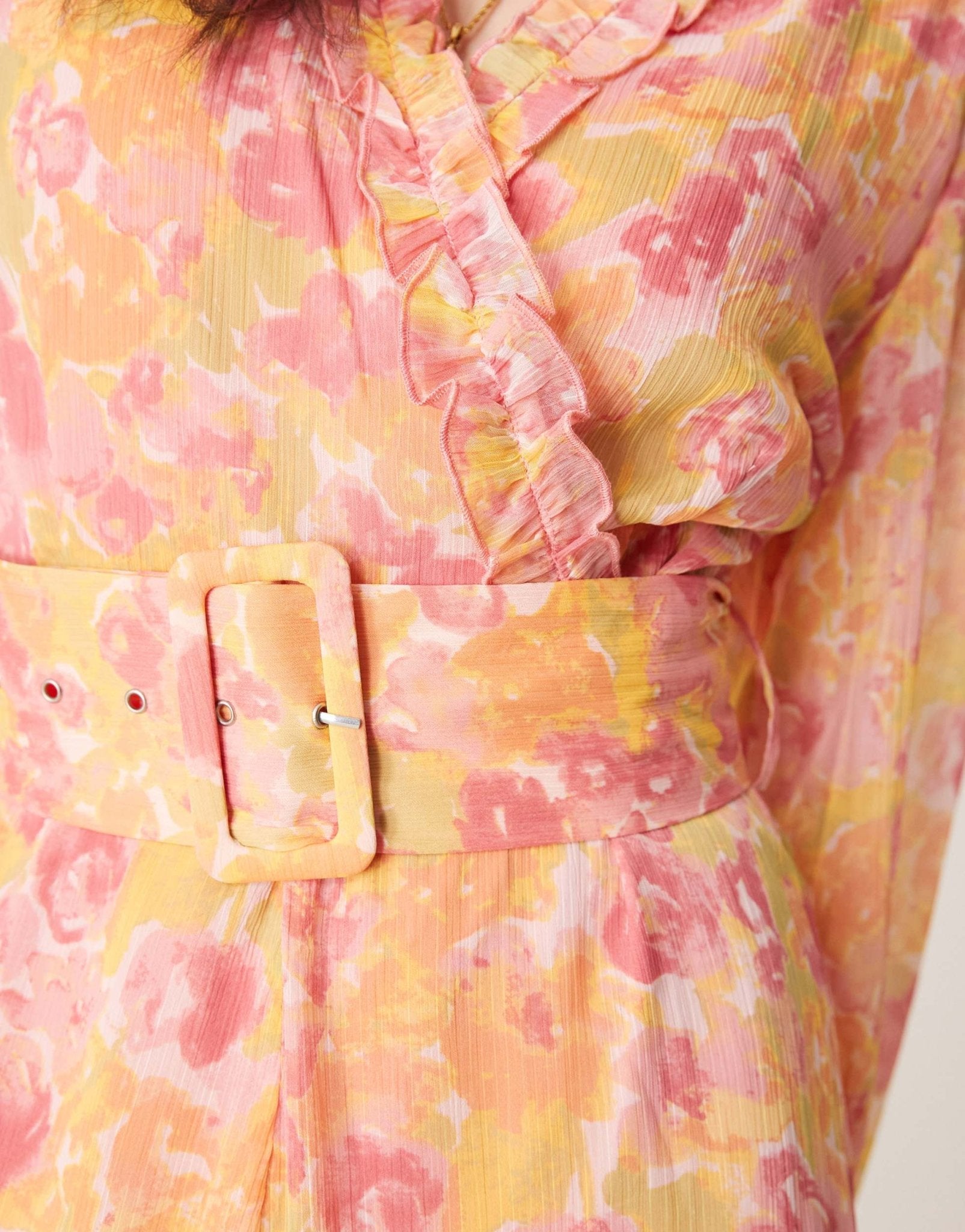 Vila chiffon wrap maxi dress in orange floral print - ASOS Sample Sale