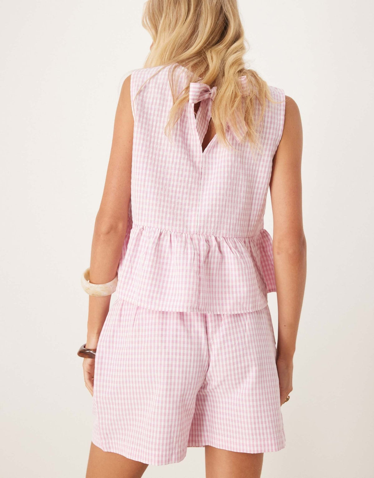 Vila gingham shorts co-ord in pink and white - ASOS Sample Sale